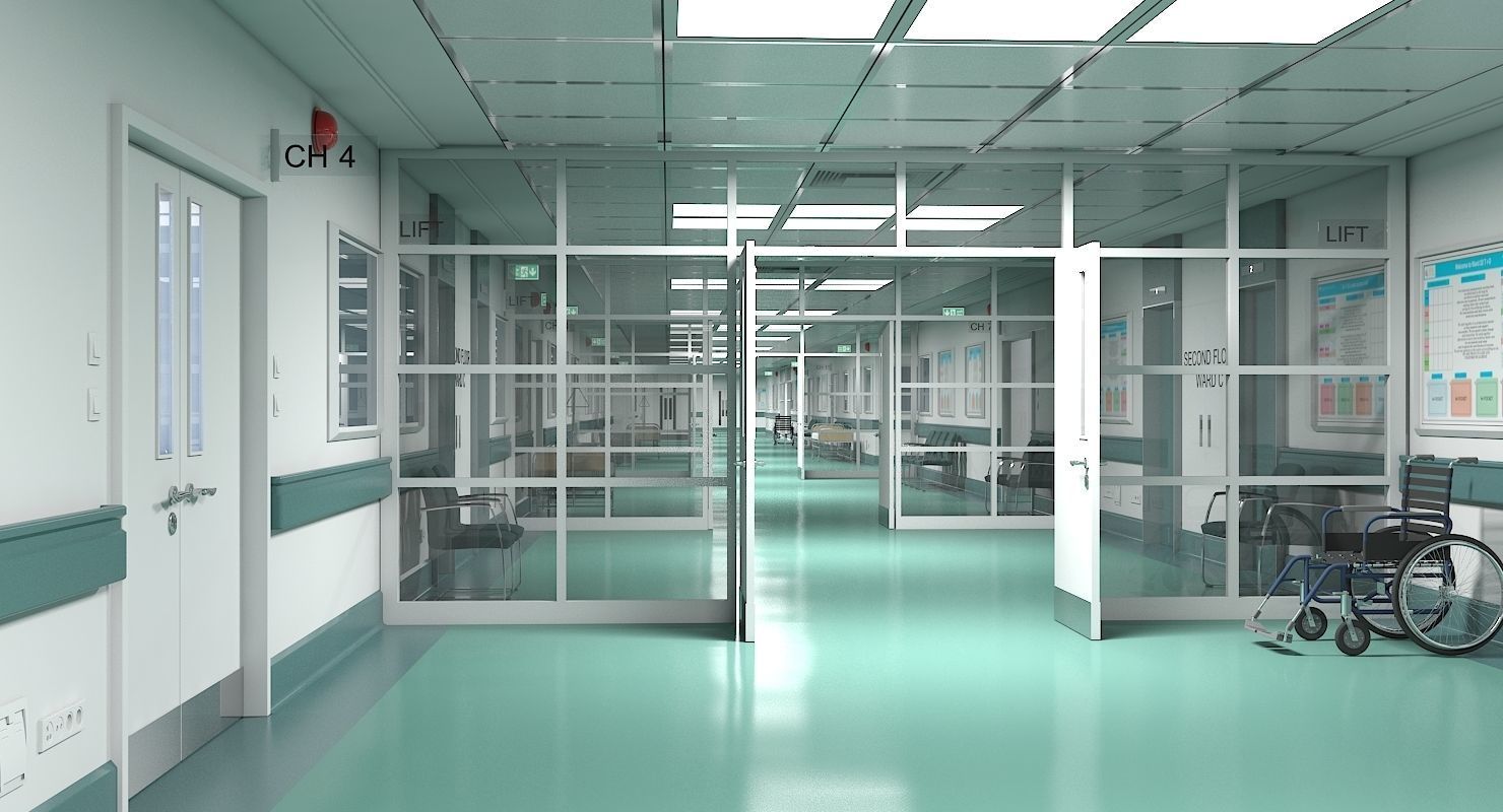 3D Hospital Ward And Hallway 3D model_5