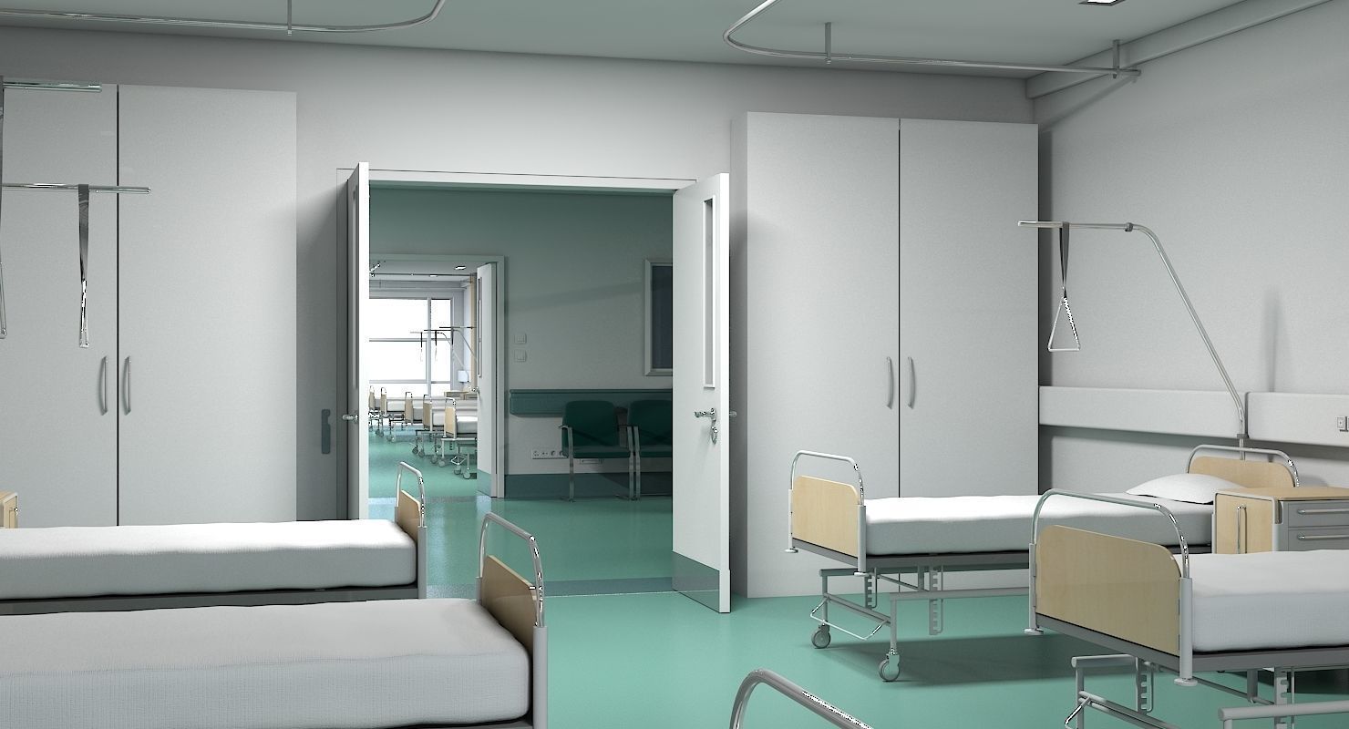 3D Hospital Ward And Hallway 3D model_10
