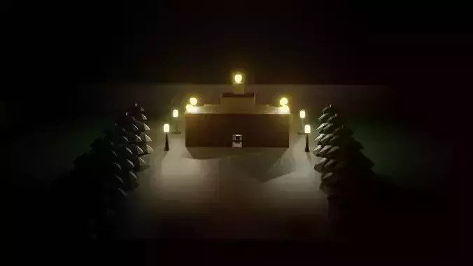 Low Poly Creepy House Free low-poly 3D model