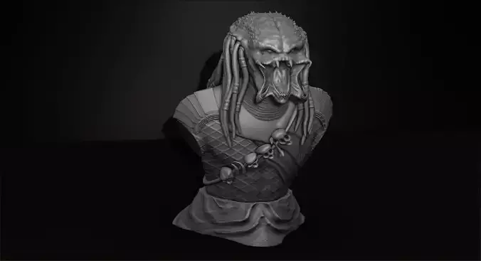Predator Bust Figurine 3D Printing Assembly 3D print model