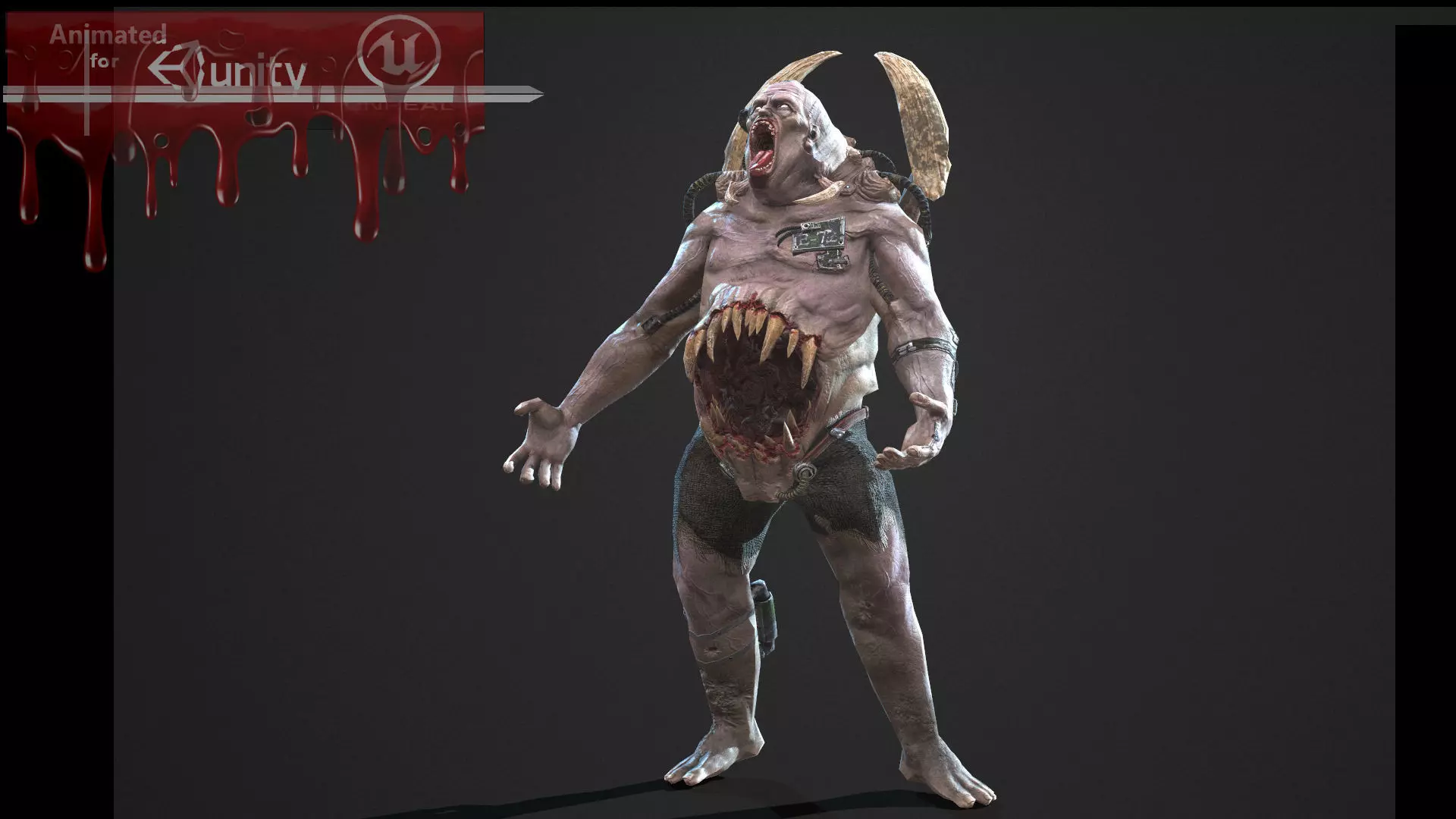 Mutant7 man with bow and arrow Low-poly 3D model_0