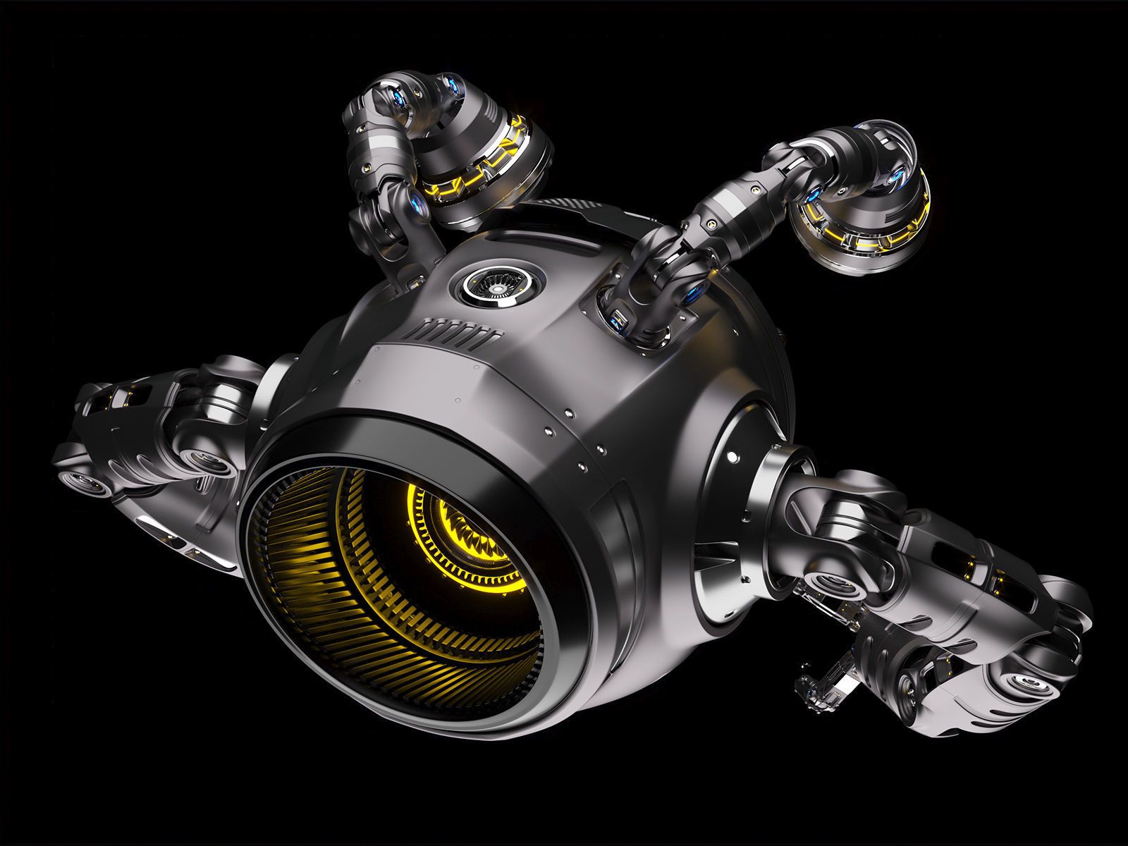 Sci-Fi Drone Advanced 3D model_8