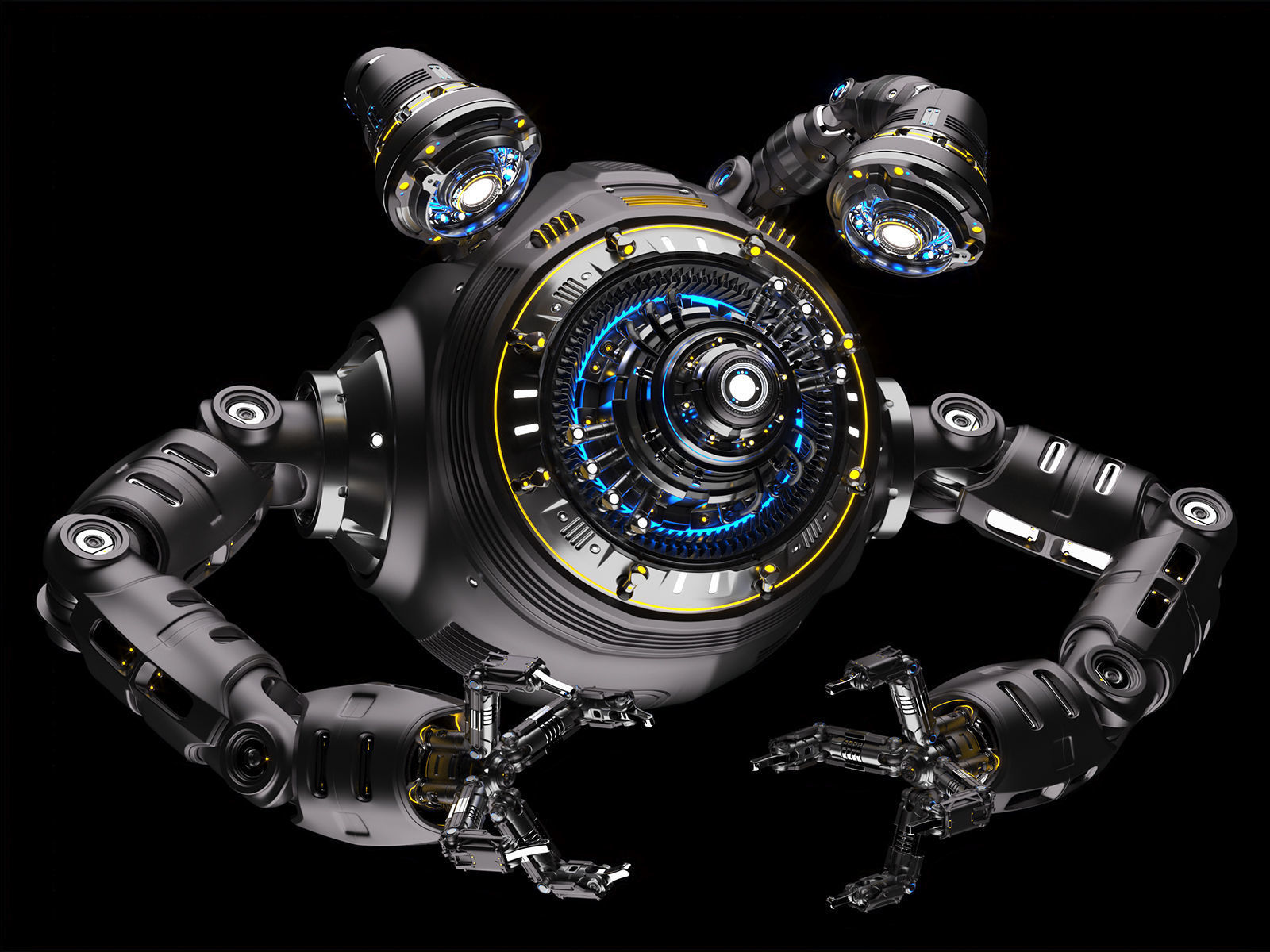 Sci-Fi Drone Advanced 3D model_3