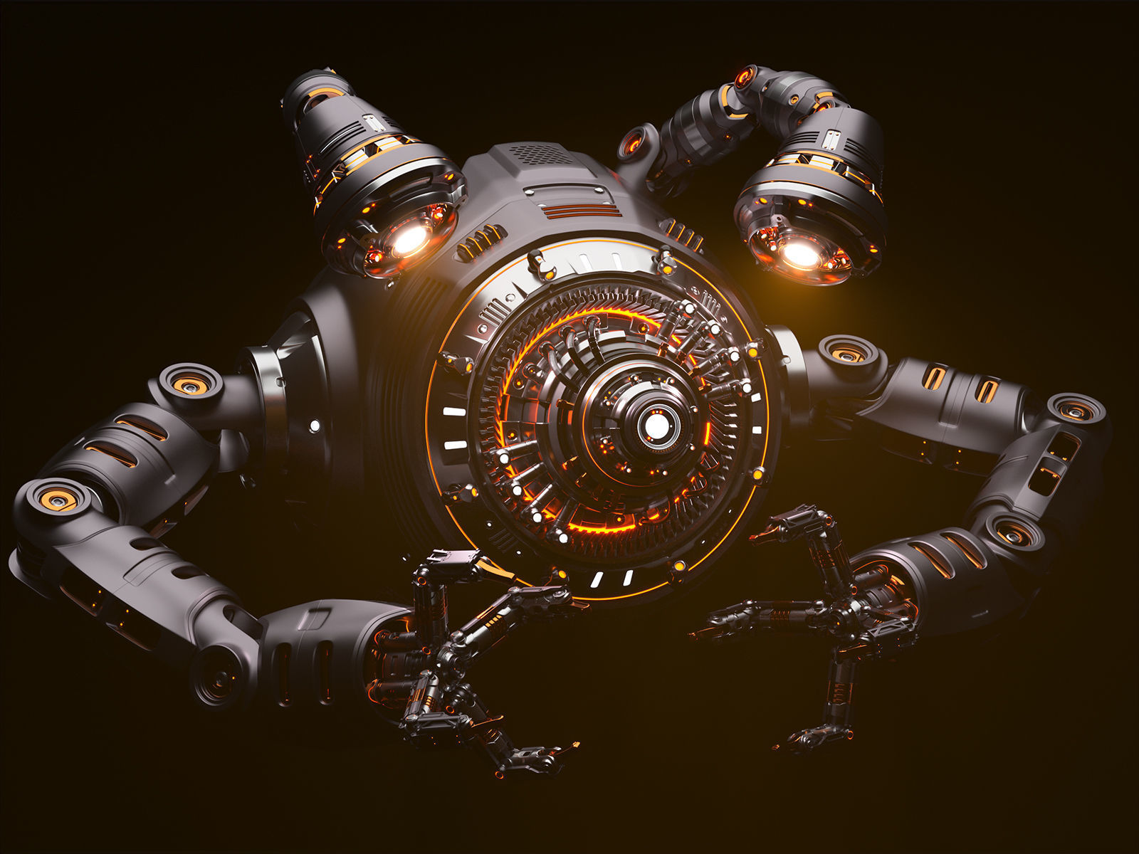 Sci-Fi Drone Advanced 3D model_4