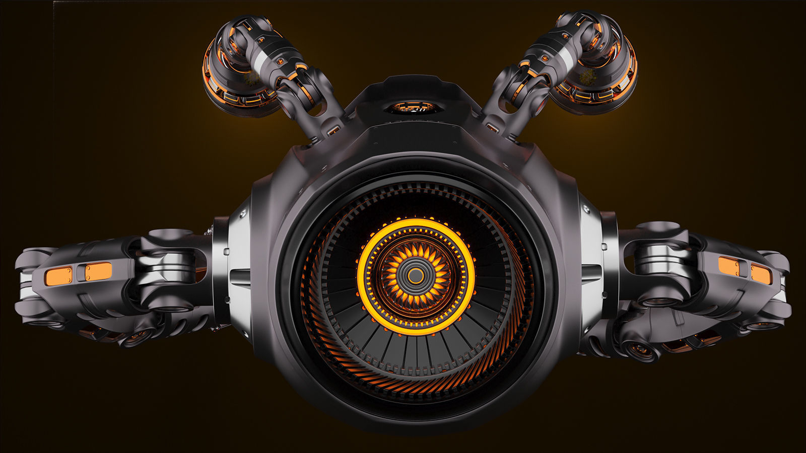 Sci-Fi Drone Advanced 3D model_14