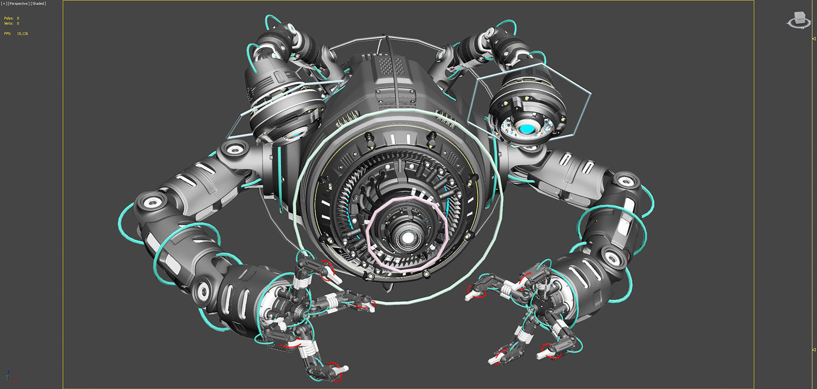 Sci-Fi Drone Advanced 3D model_20