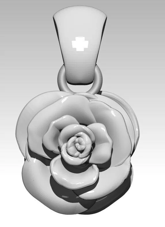 Rose pendant 3D print model 3D print model