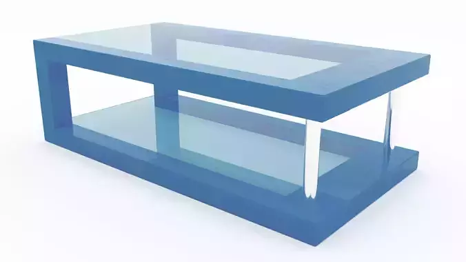 Blue Glass Coffee Table - 3ds Max