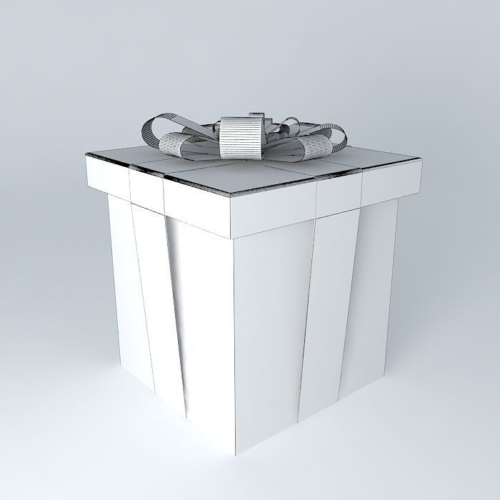 Gift box with ribbon Free 3D model_3