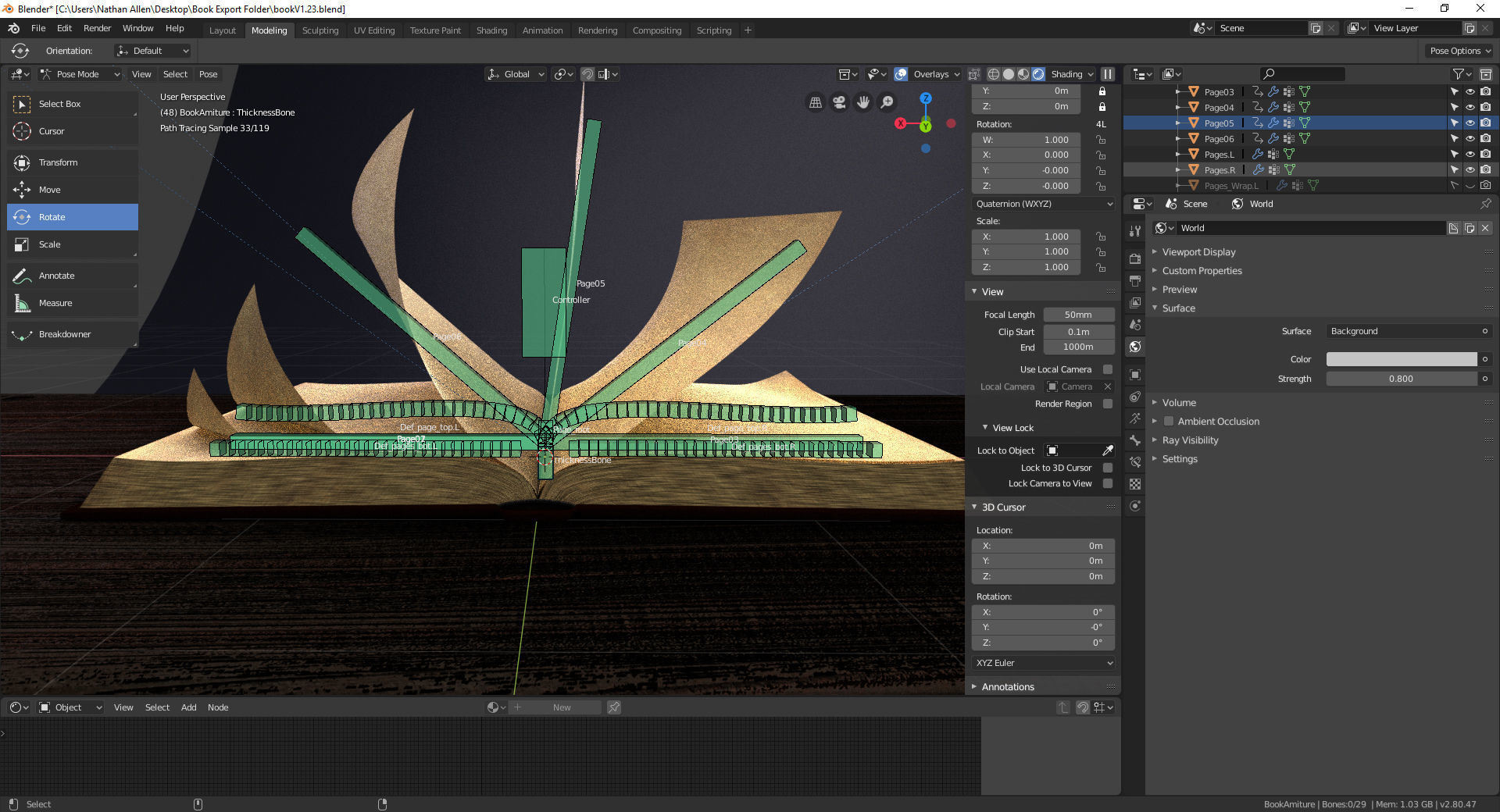 Rigged Animated Book 3D model_8