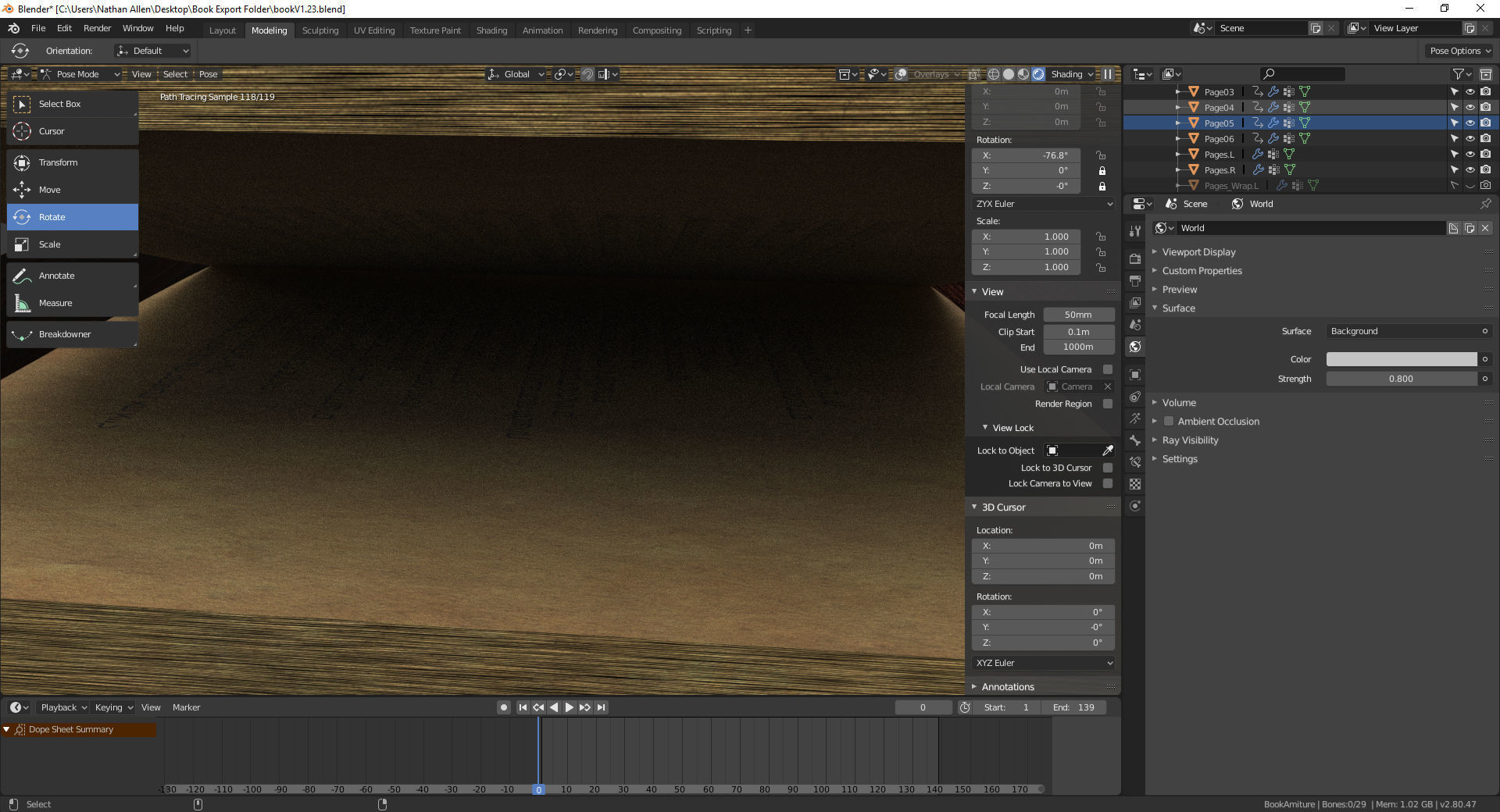 Rigged Animated Book 3D model_12