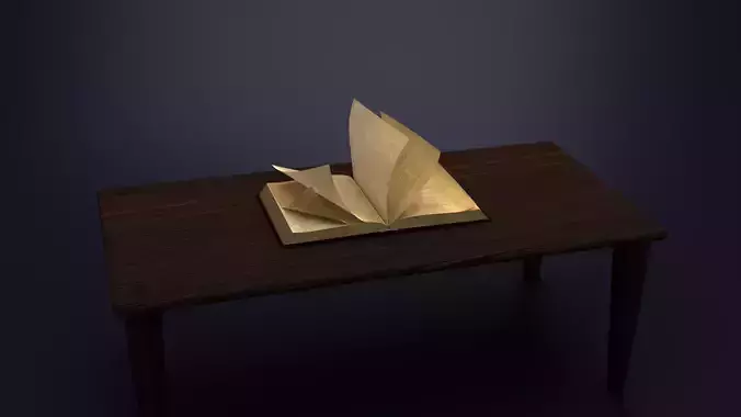 Rigged Animated Book 3D model