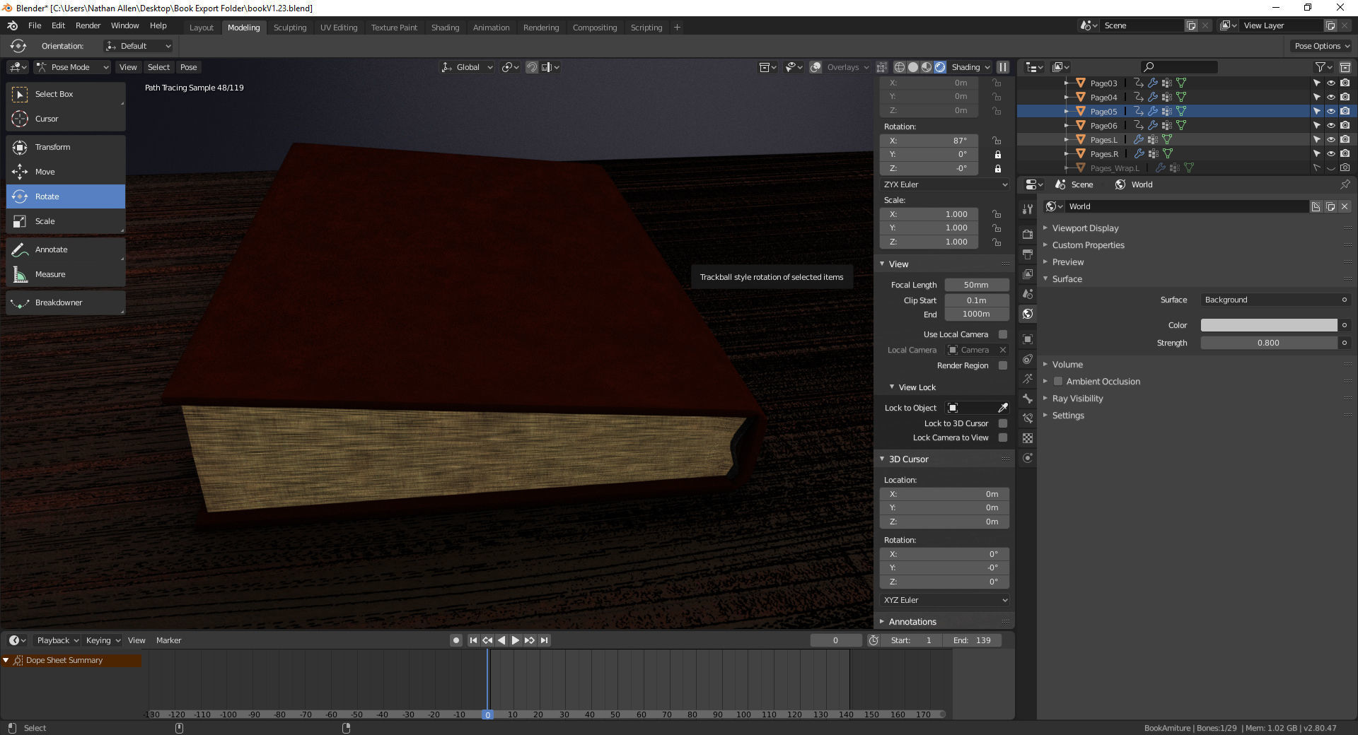 Rigged Animated Book 3D model_11