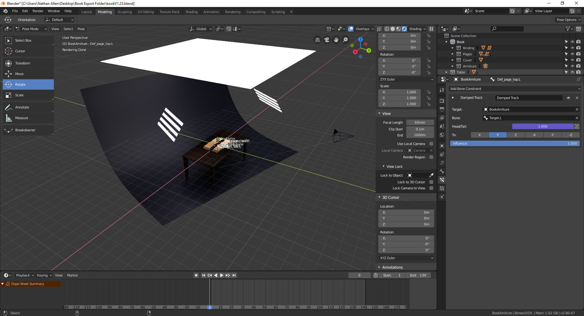 Rigged Animated Book 3D model_5