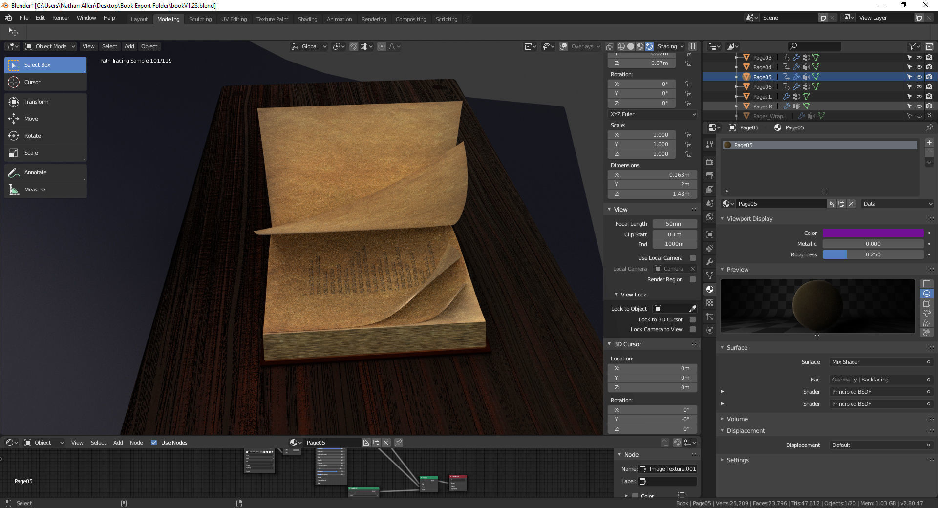 Rigged Animated Book 3D model_13