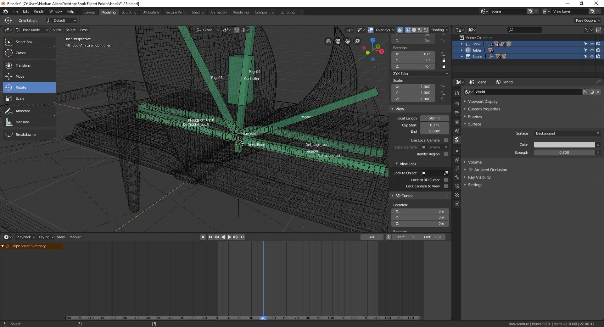 Rigged Animated Book 3D model_17