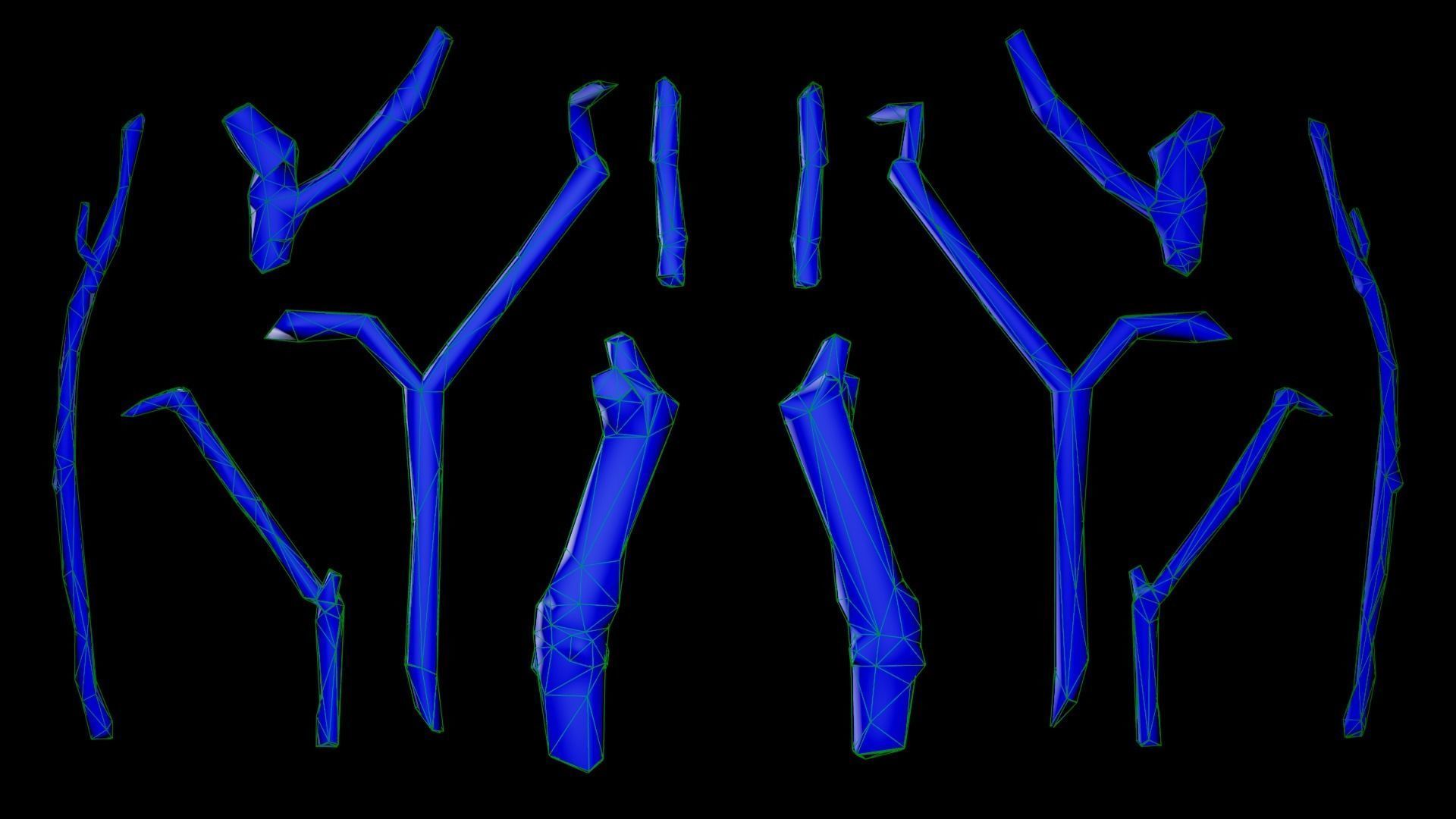 Mossy Branches 4K Photoscanned Low-poly 3D model_11