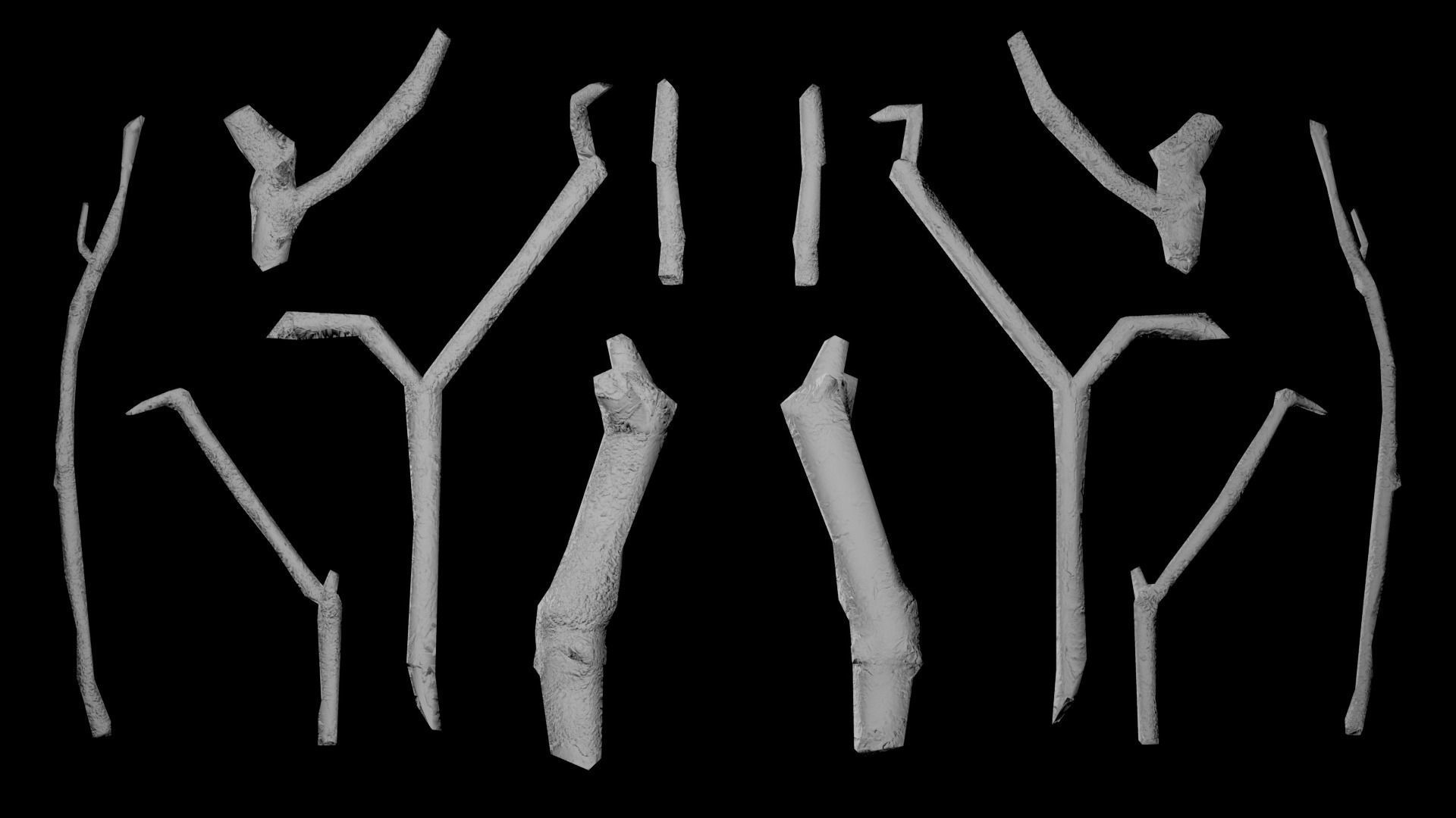 Mossy Branches 4K Photoscanned Low-poly 3D model_16