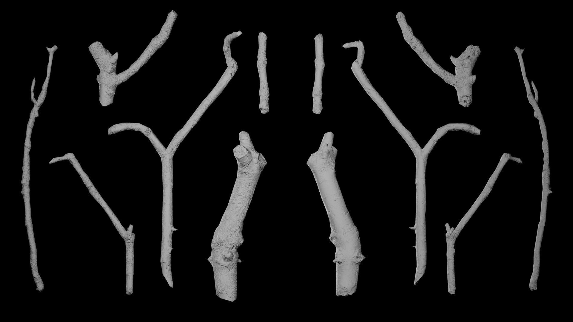 Mossy Branches 4K Photoscanned Low-poly 3D model_14