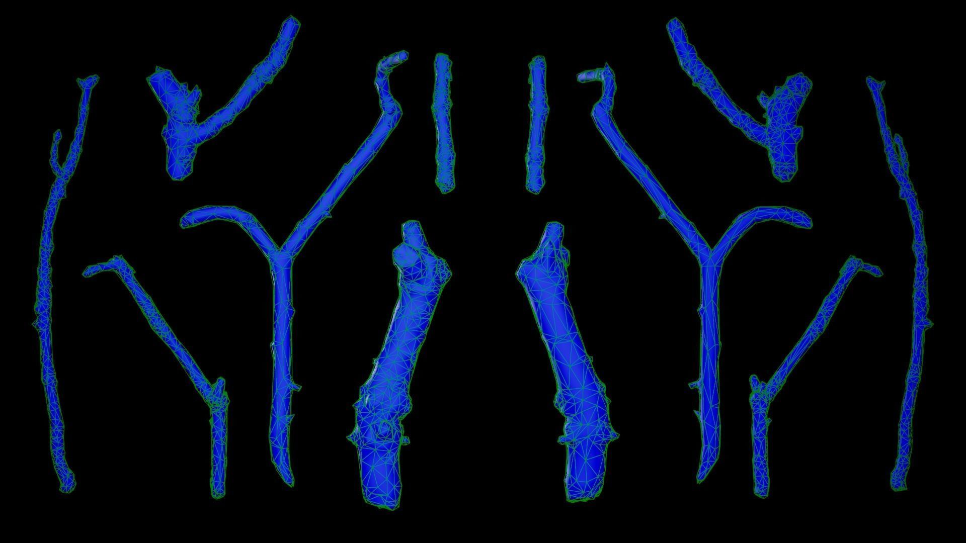 Mossy Branches 4K Photoscanned Low-poly 3D model_8