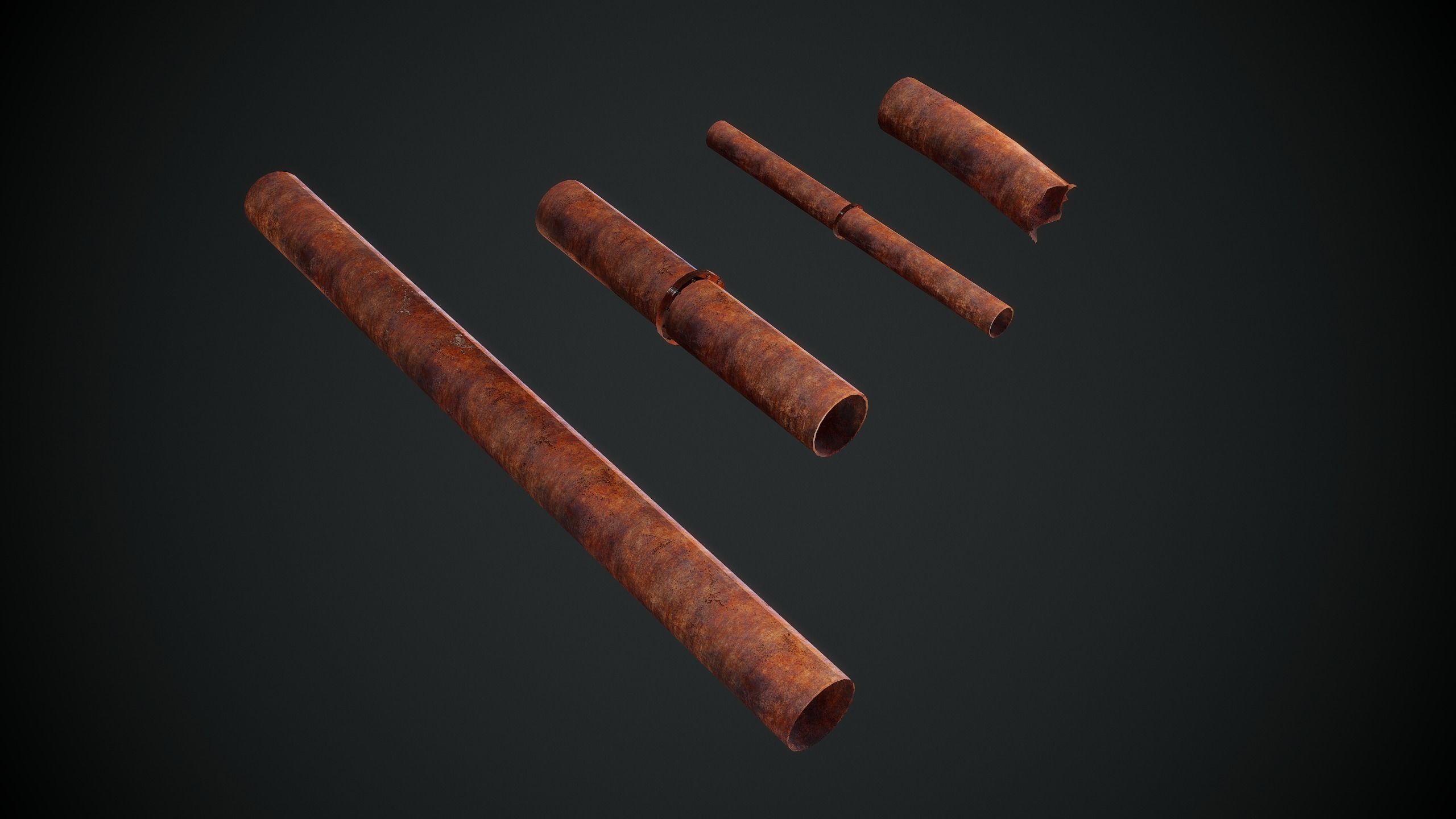 Pipe KIT Low-poly 3D model_5