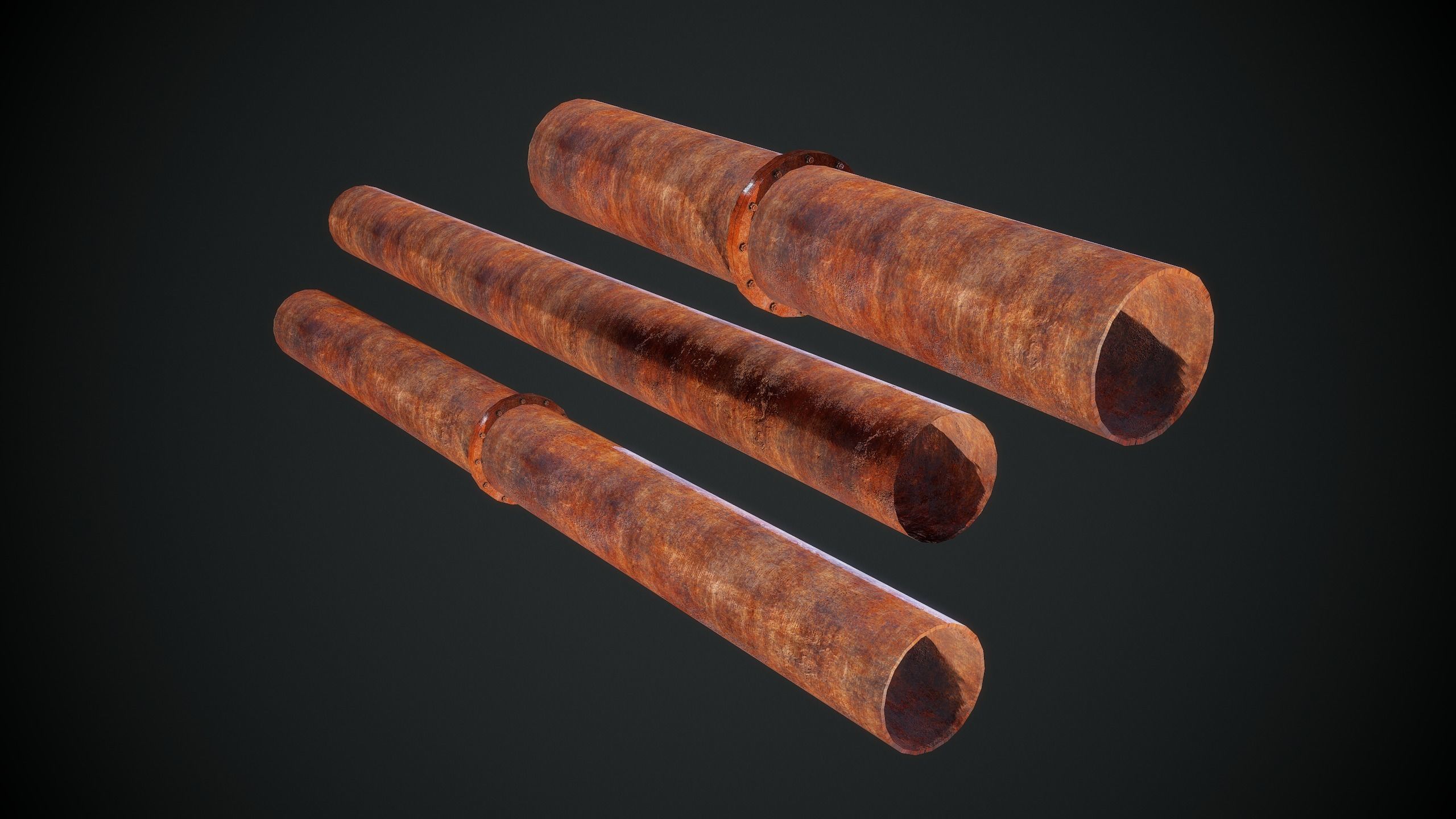 Pipe KIT Low-poly 3D model_2