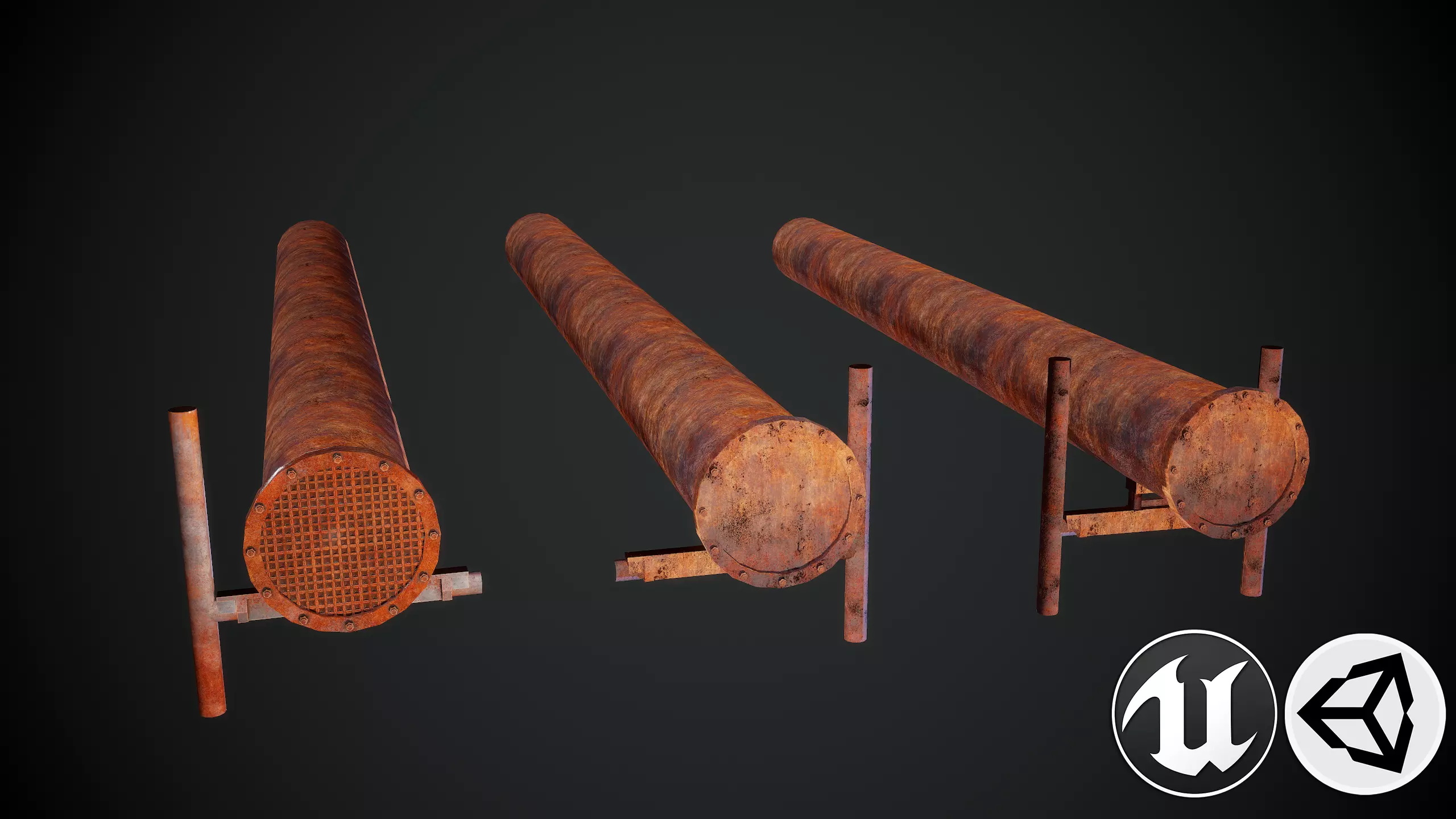 Pipe KIT Low-poly 3D model_0