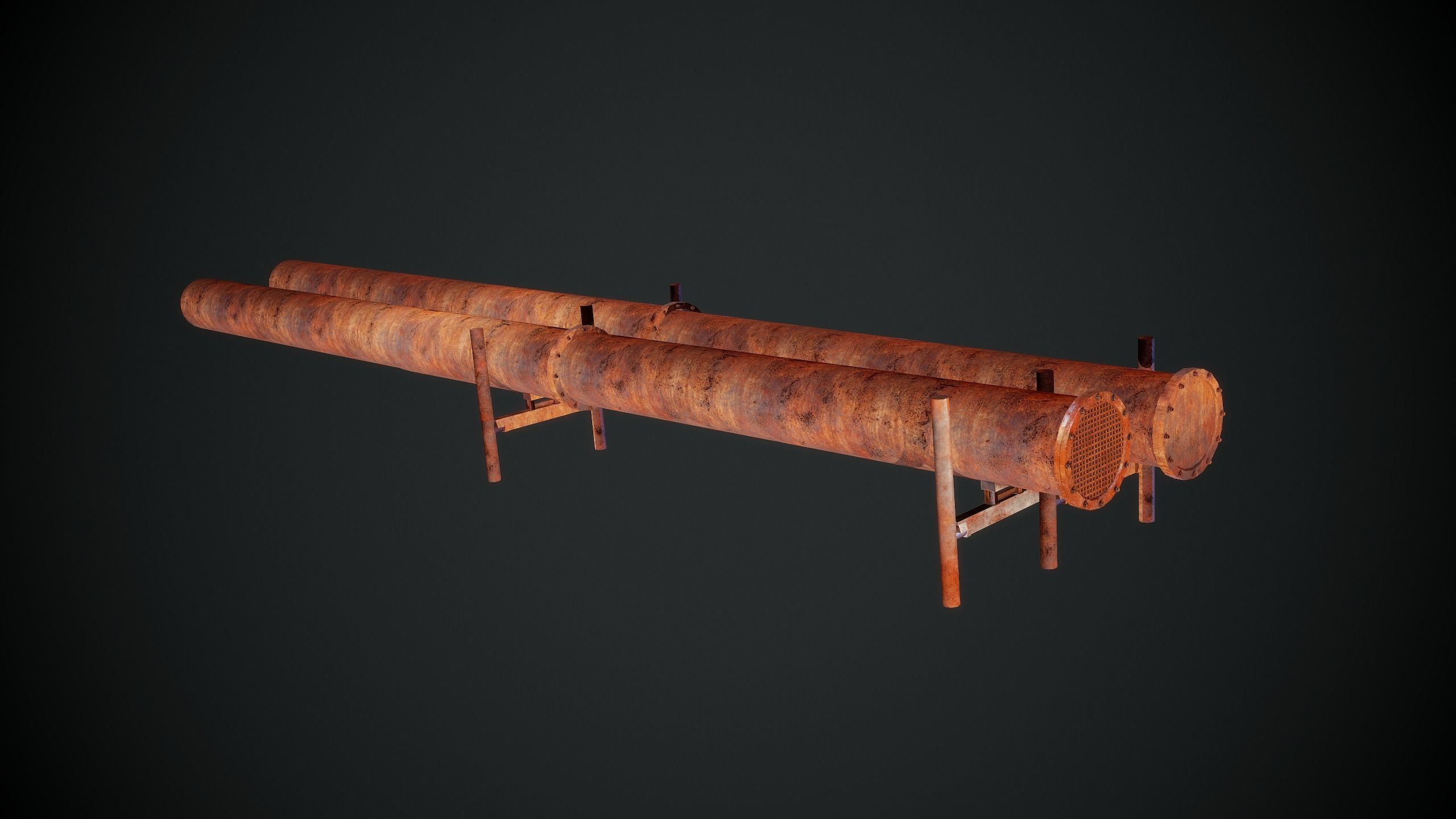 Pipe KIT Low-poly 3D model_3