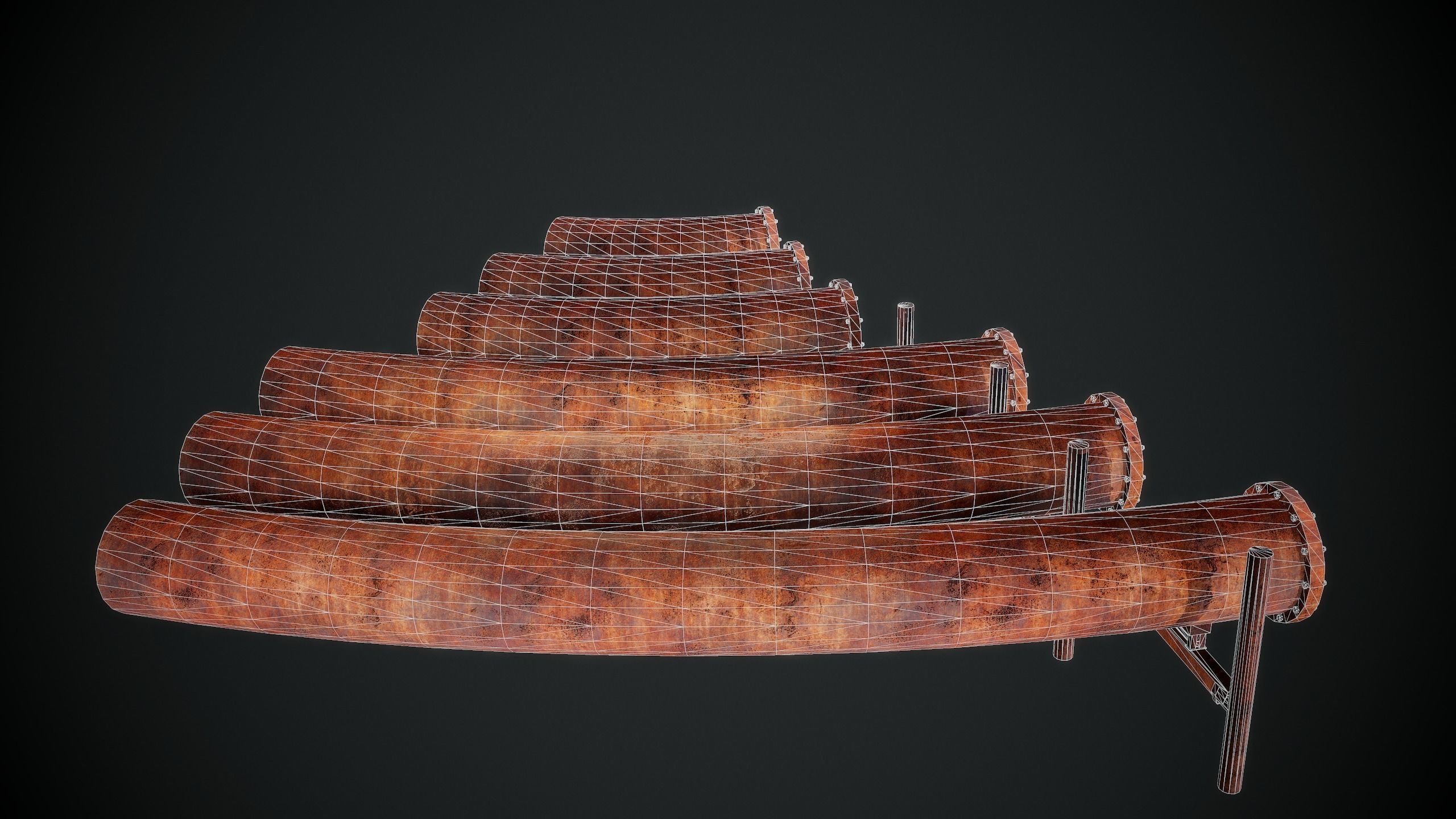 Pipe KIT Low-poly 3D model_4