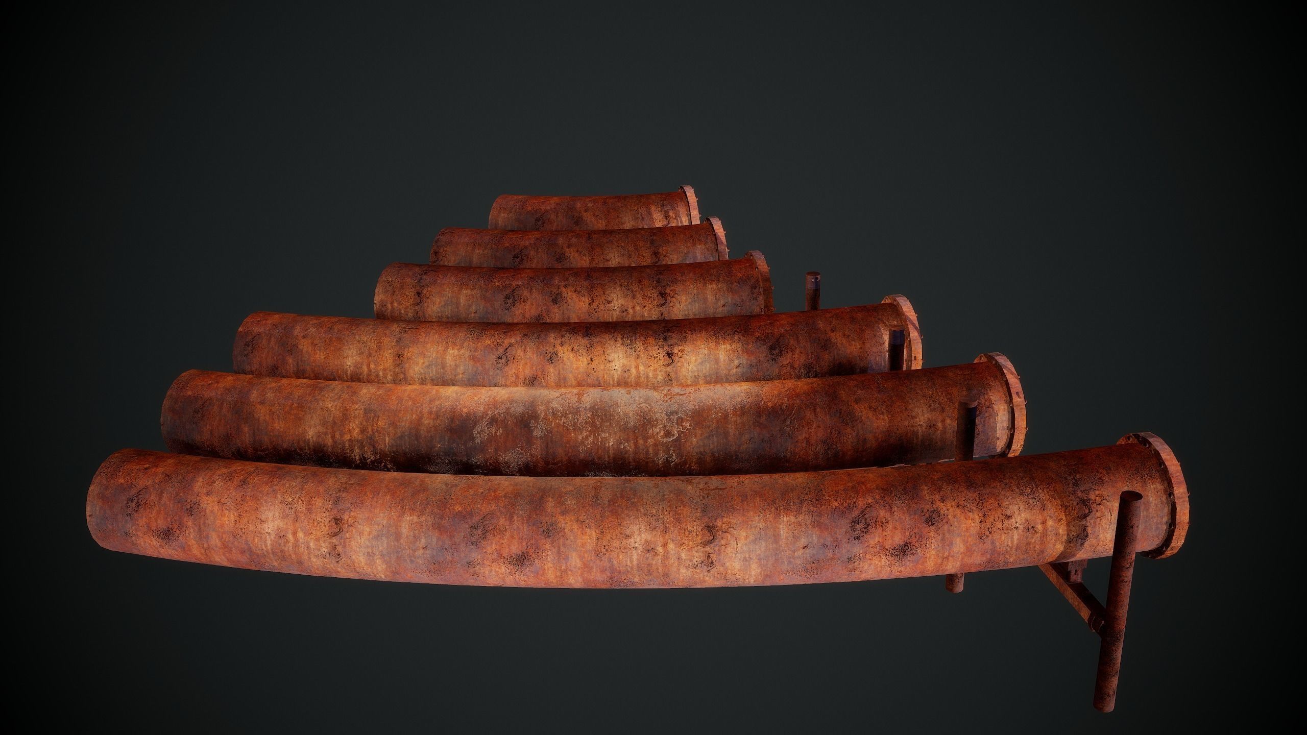 Pipe KIT Low-poly 3D model_1