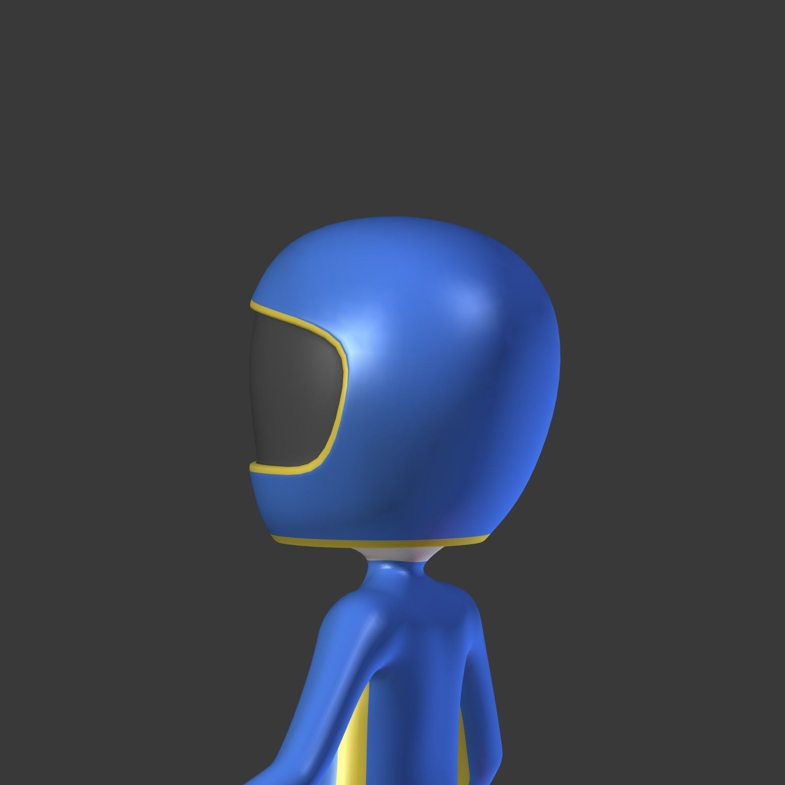 Cartoon Biker - Driver - Stickman Low-poly 3D model_14