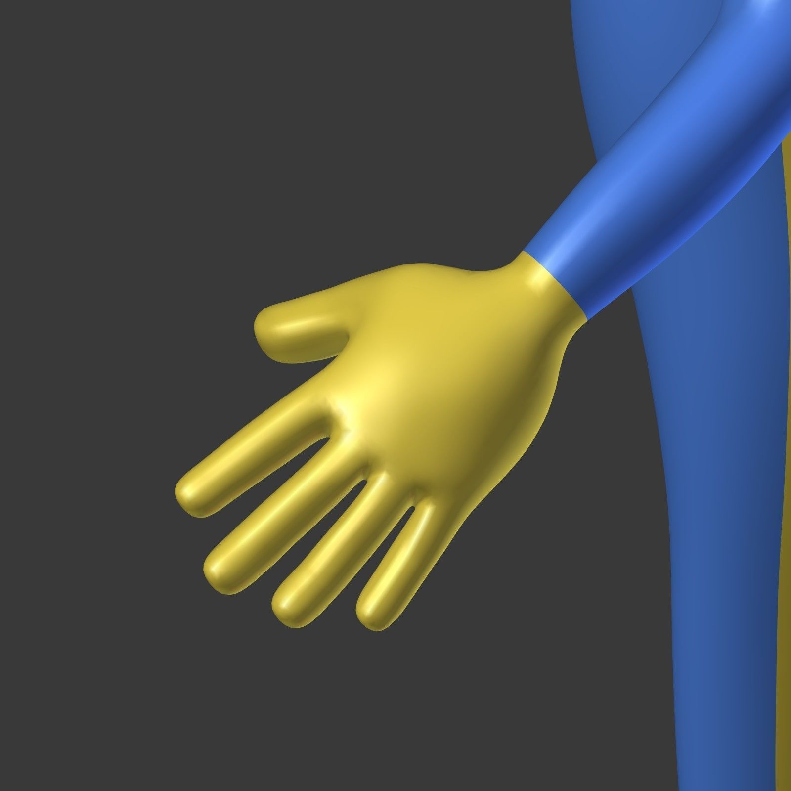 Cartoon Biker - Driver - Stickman Low-poly 3D model_16