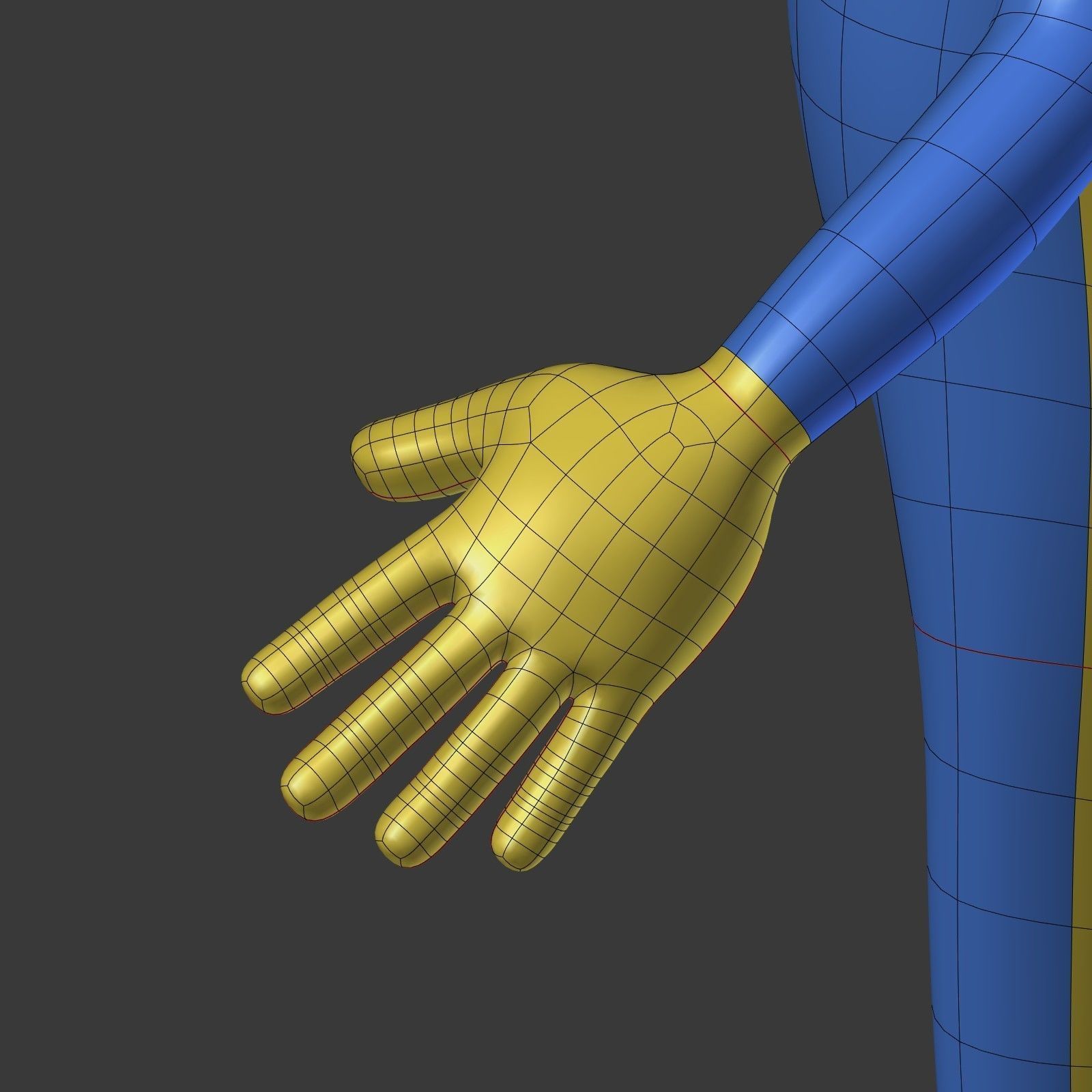 Cartoon Biker - Driver - Stickman Low-poly 3D model_17