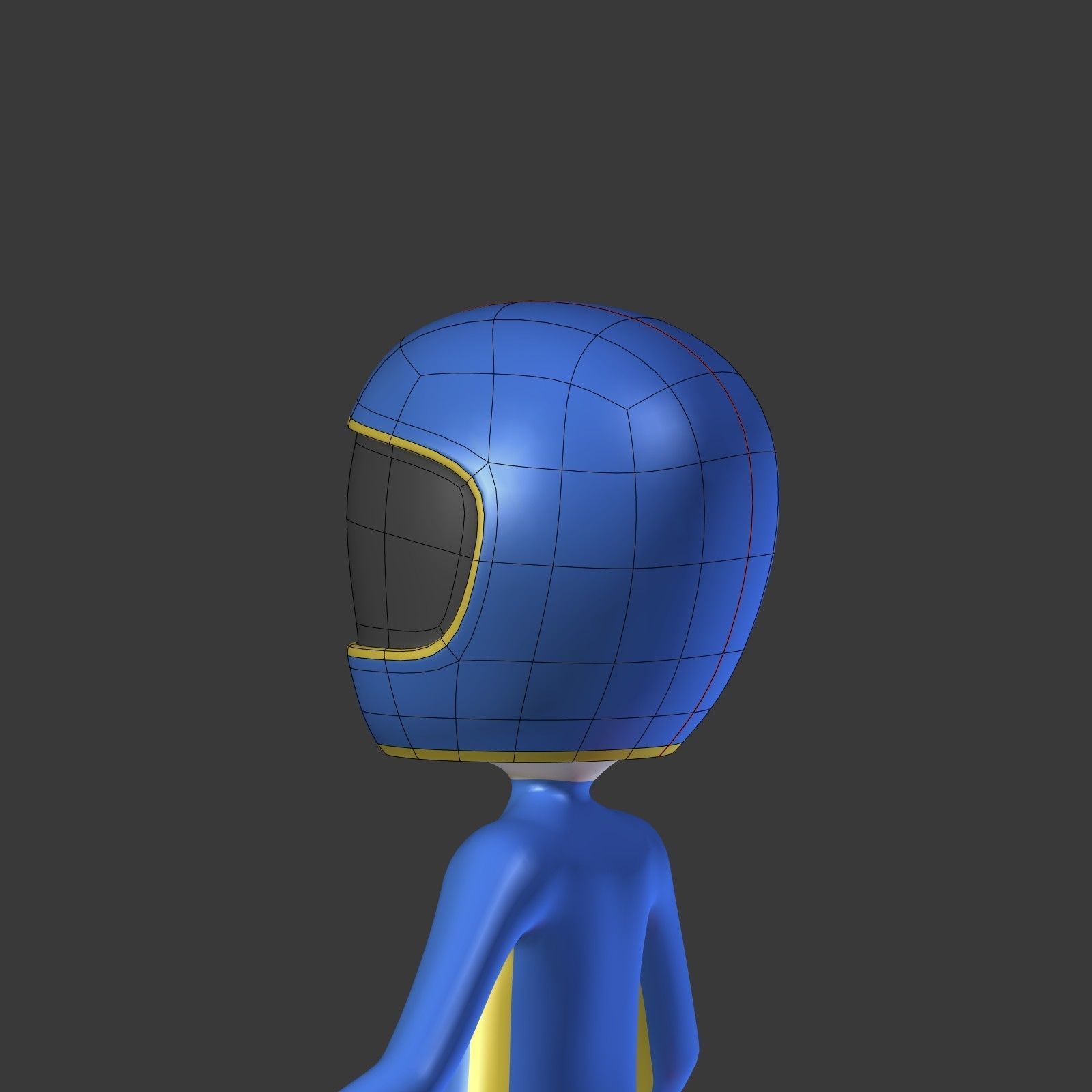 Cartoon Biker - Driver - Stickman Low-poly 3D model_15