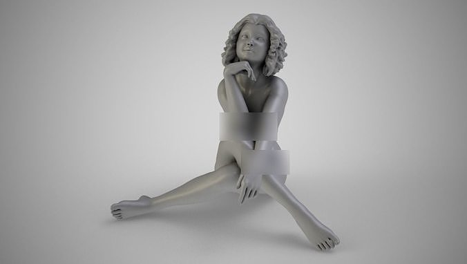 Young Girl Dreaming 3D print model