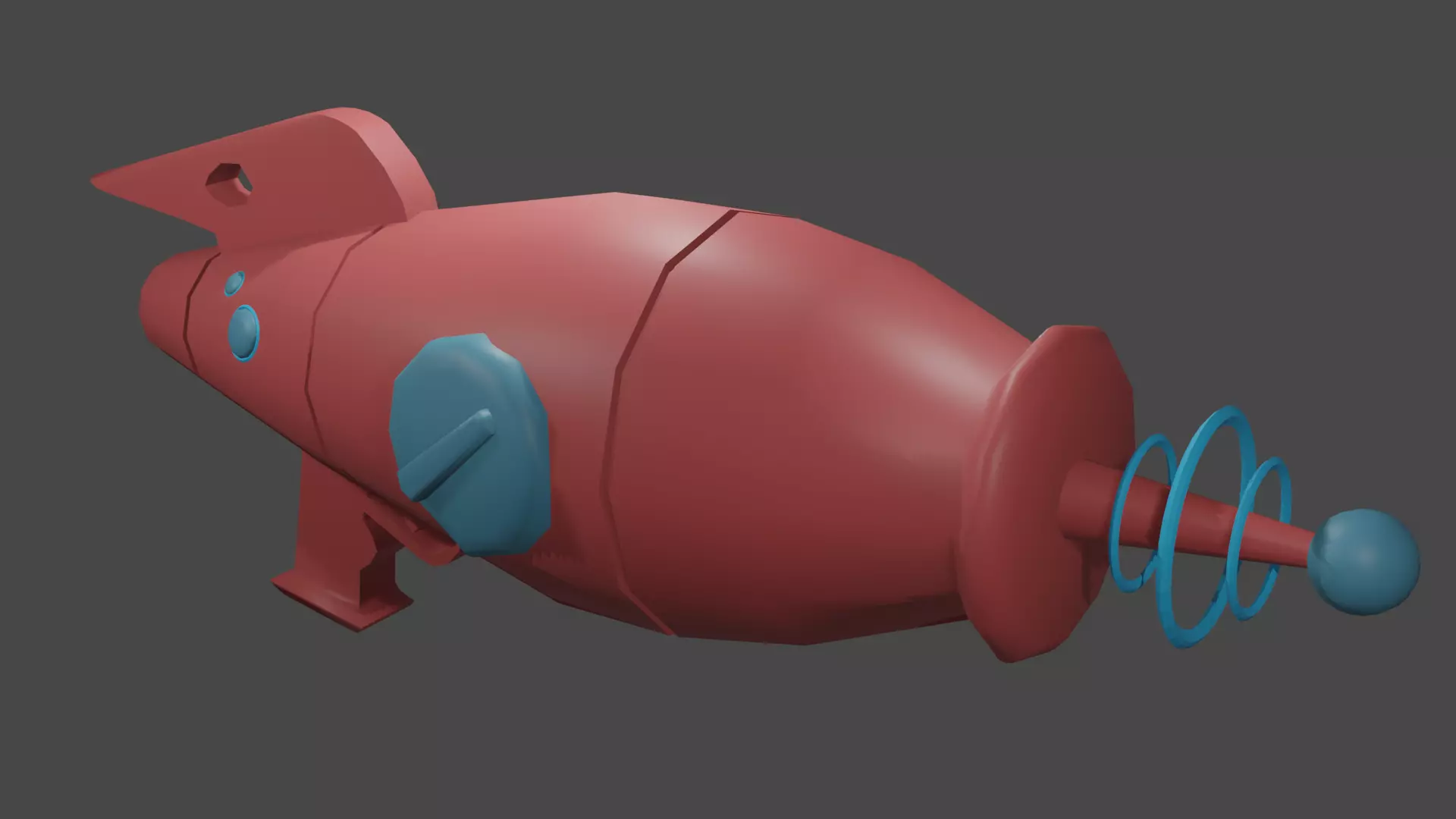 vector alien gun low poly Low-poly 3D model_0