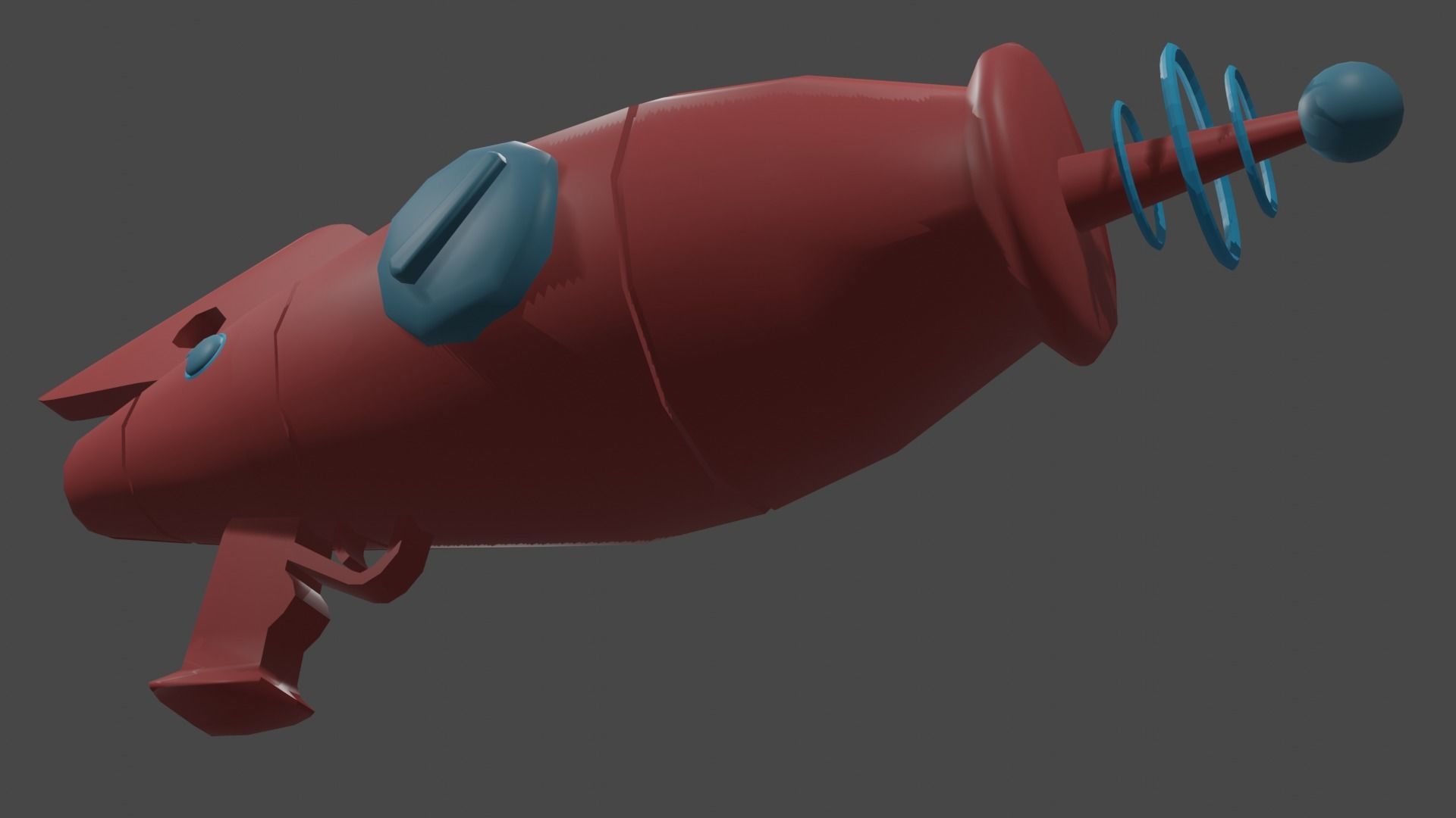 vector alien gun low poly Low-poly 3D model_17