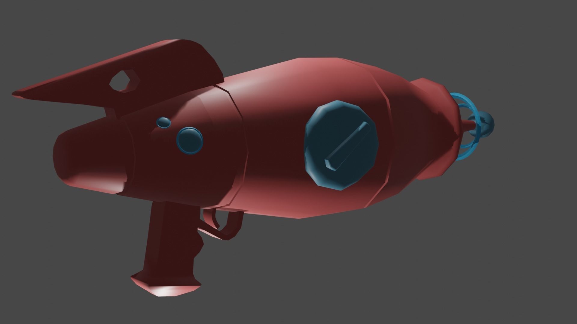 vector alien gun low poly Low-poly 3D model_8