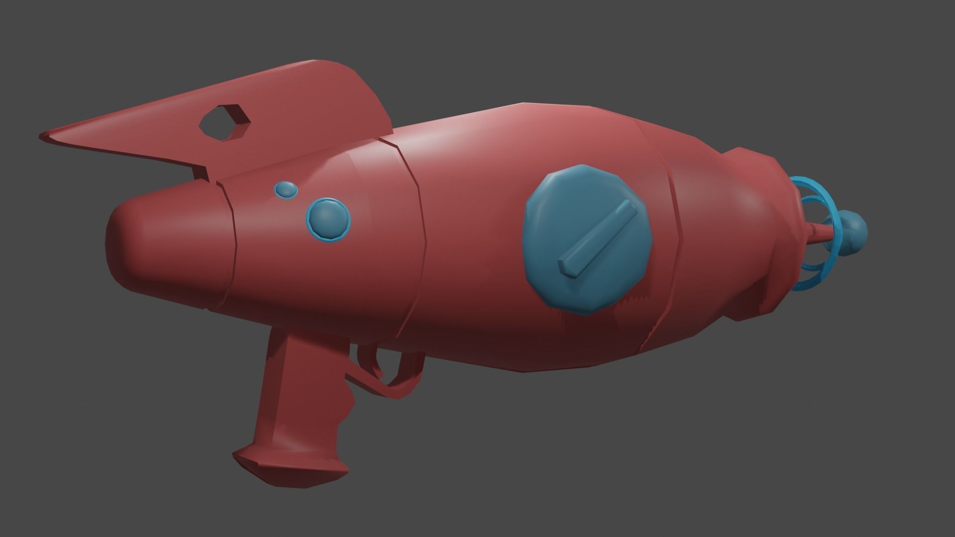 vector alien gun low poly Low-poly 3D model_12