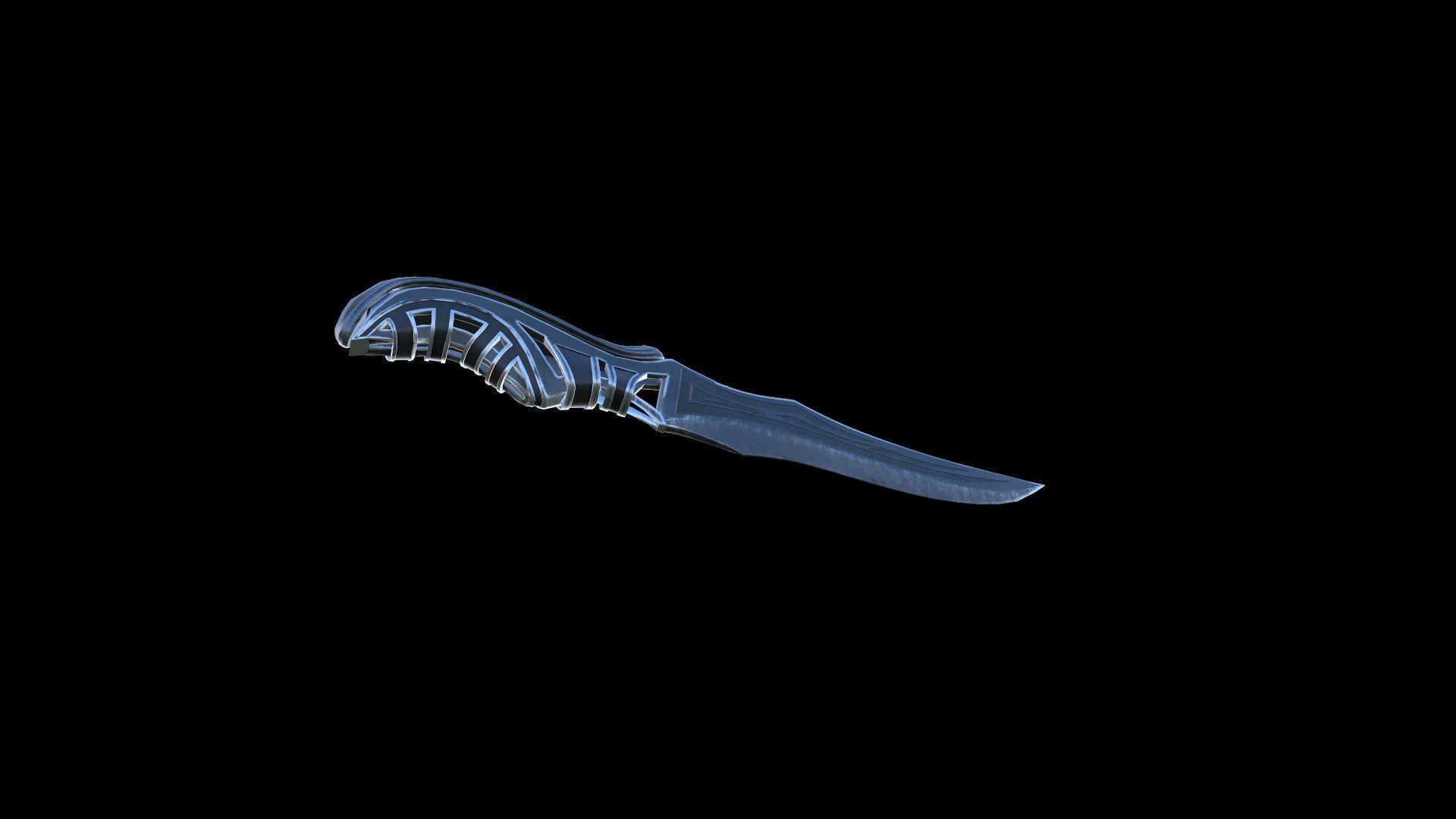 Carved Combat Knife Low-poly 3D model_7