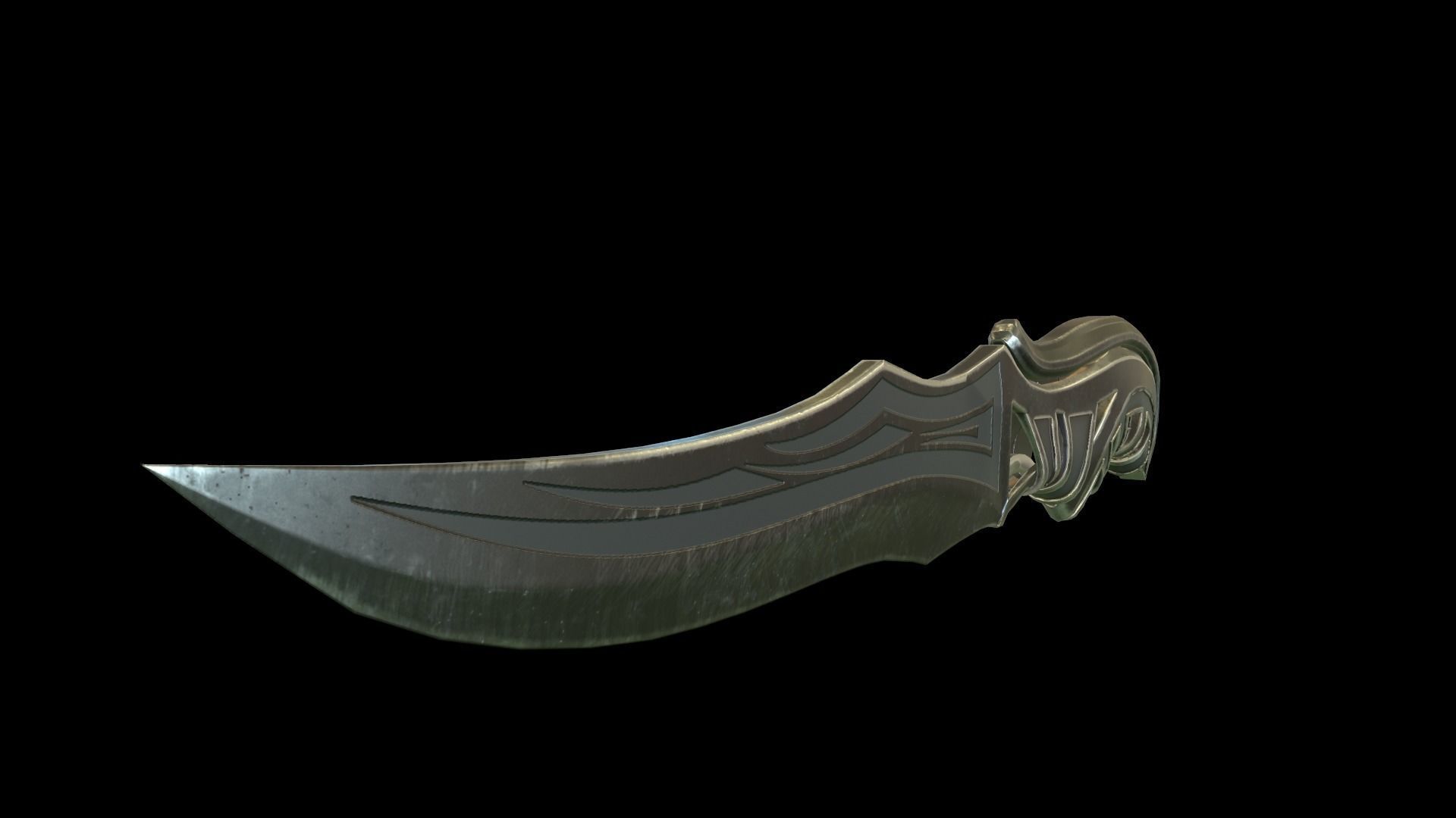 Carved Combat Knife Low-poly 3D model_8