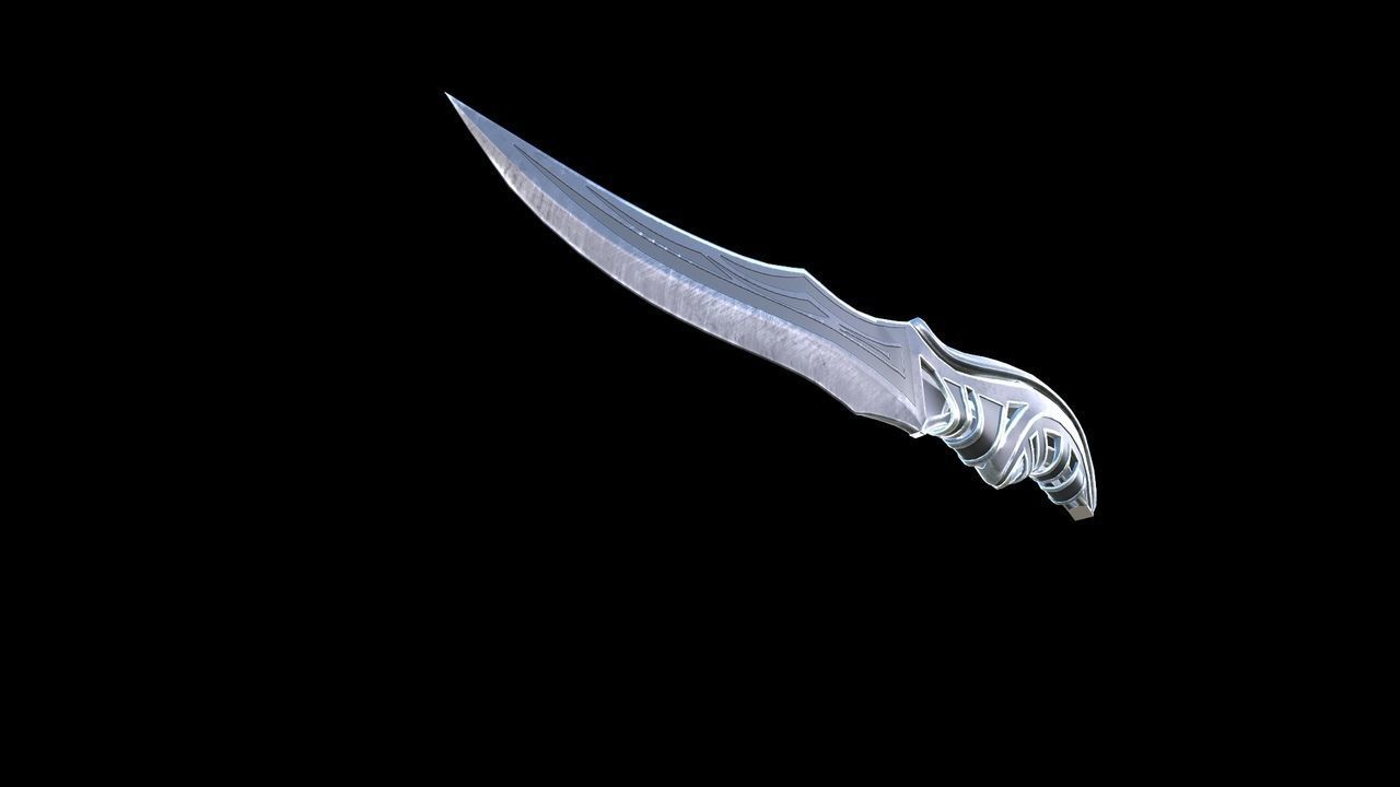 Carved Combat Knife Low-poly 3D model_3