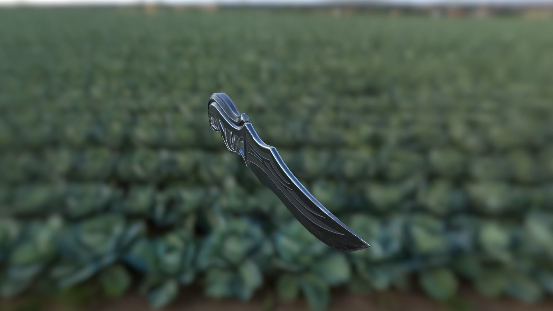 Carved Combat Knife Low-poly 3D model_12