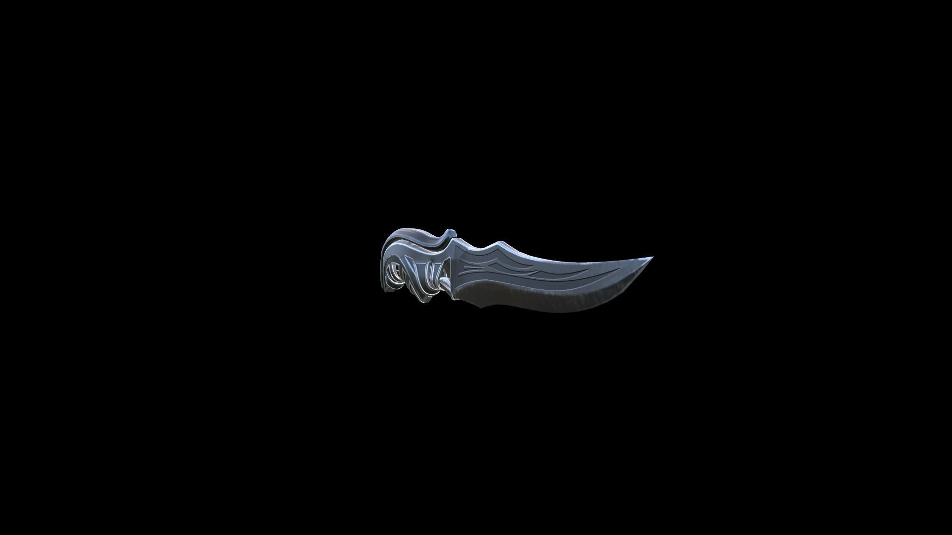 Carved Combat Knife Low-poly 3D model_6