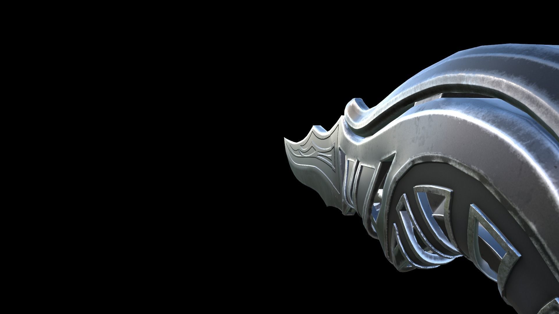 Carved Combat Knife Low-poly 3D model_11