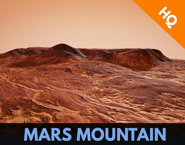 Mars Planet Landscape Desert Mountain Cliffs PBR Low Poly 02 Low-poly 3D model