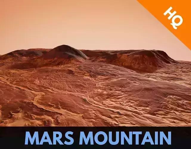 Mars Planet Landscape Desert Mountain Cliffs PBR Low Poly 02 Low-poly 3D model