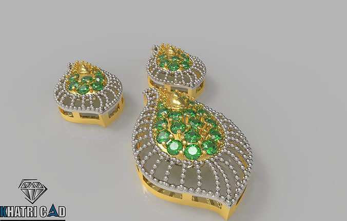 Gold Pendant with Beads 3D print model