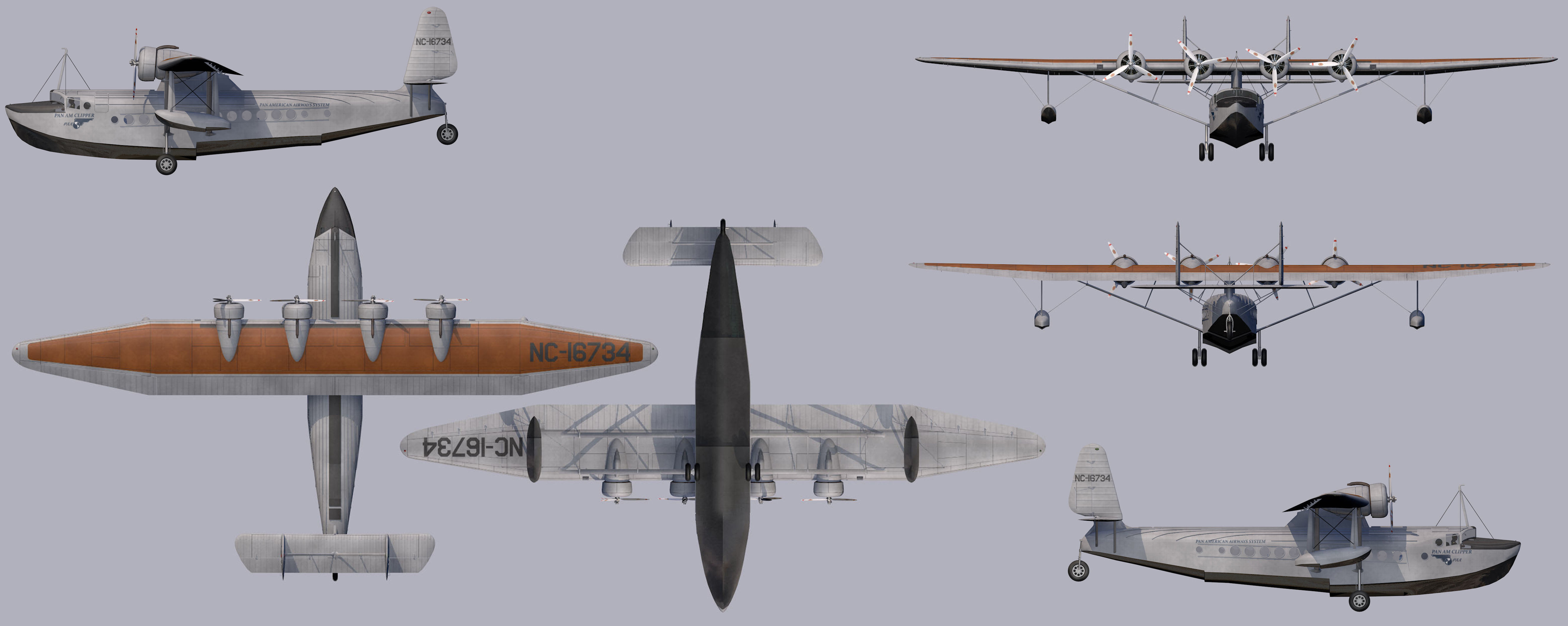 Sikorsky S-42 Pan Am Clipper 3D model_12