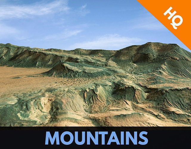Mountains Terrain Surface Landscape Environment  PBR 13 Low-poly 3D model